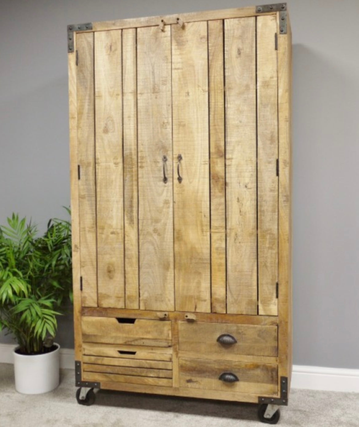 BESTSELLER Large Wooden Pantry Larder Kitchen Storage Unit Fitted out on wheels