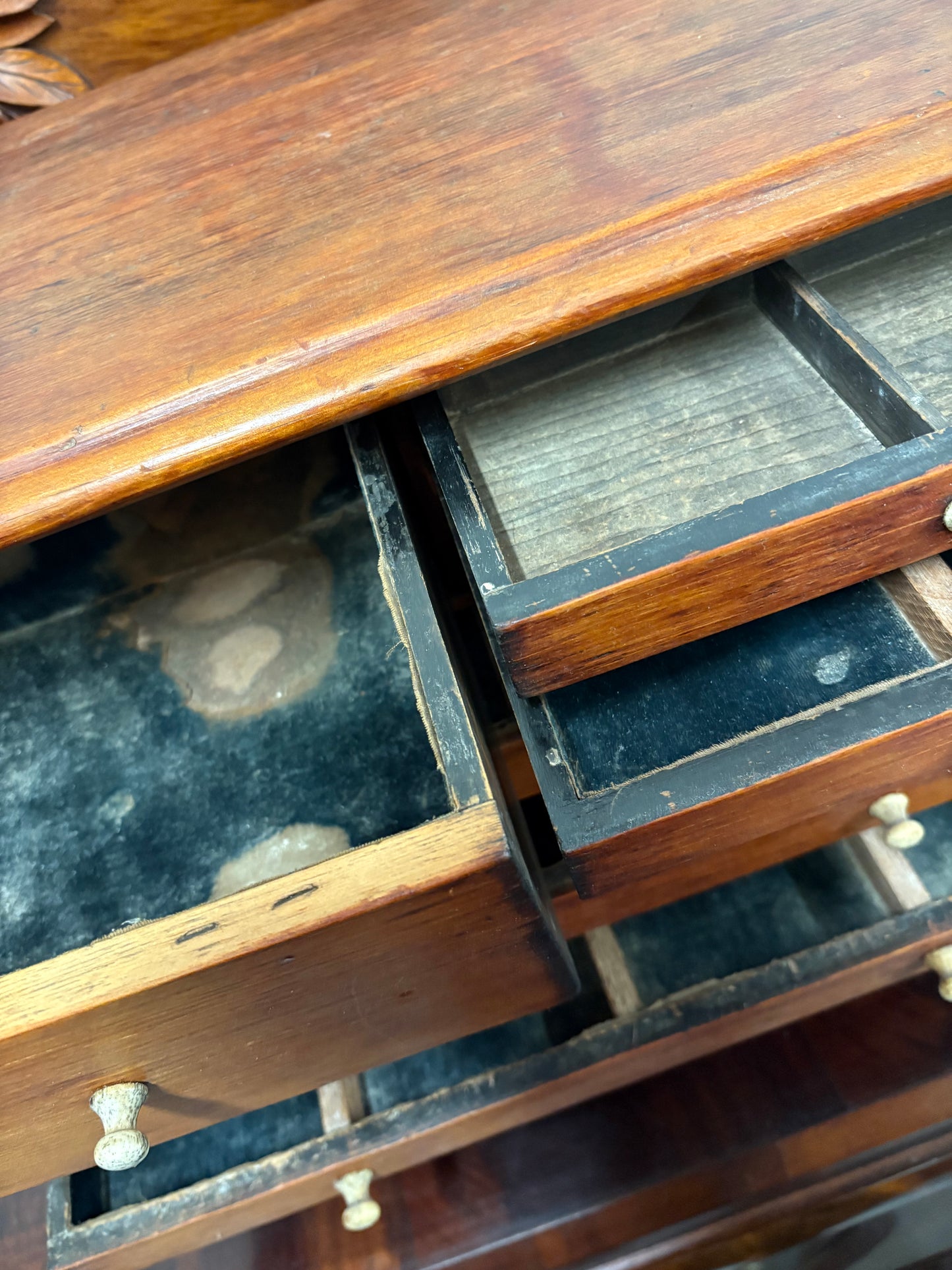 Antique wooden 8 drawer storage unit - artist maker collector