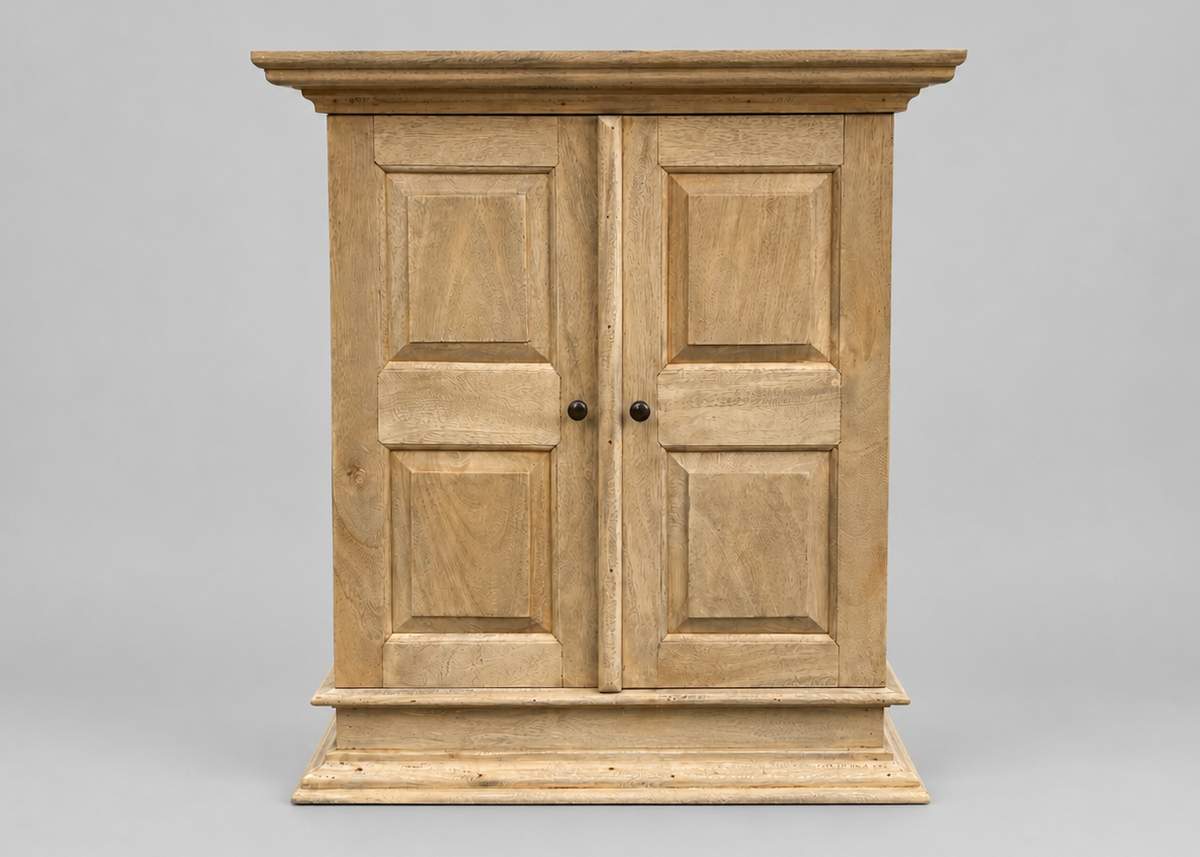 Vintage Style Light Wood Country Farmhouse Storage Cabinet