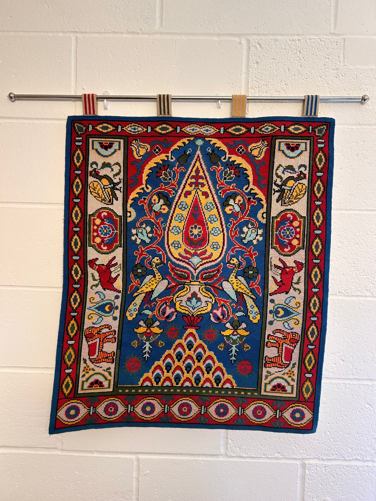 Vintage eastern style wall hanging with pole