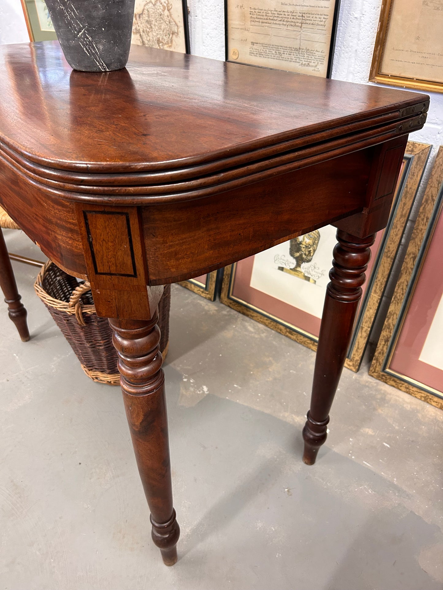 19th Century Inlaid Mahogany Fold out tea table lovely item