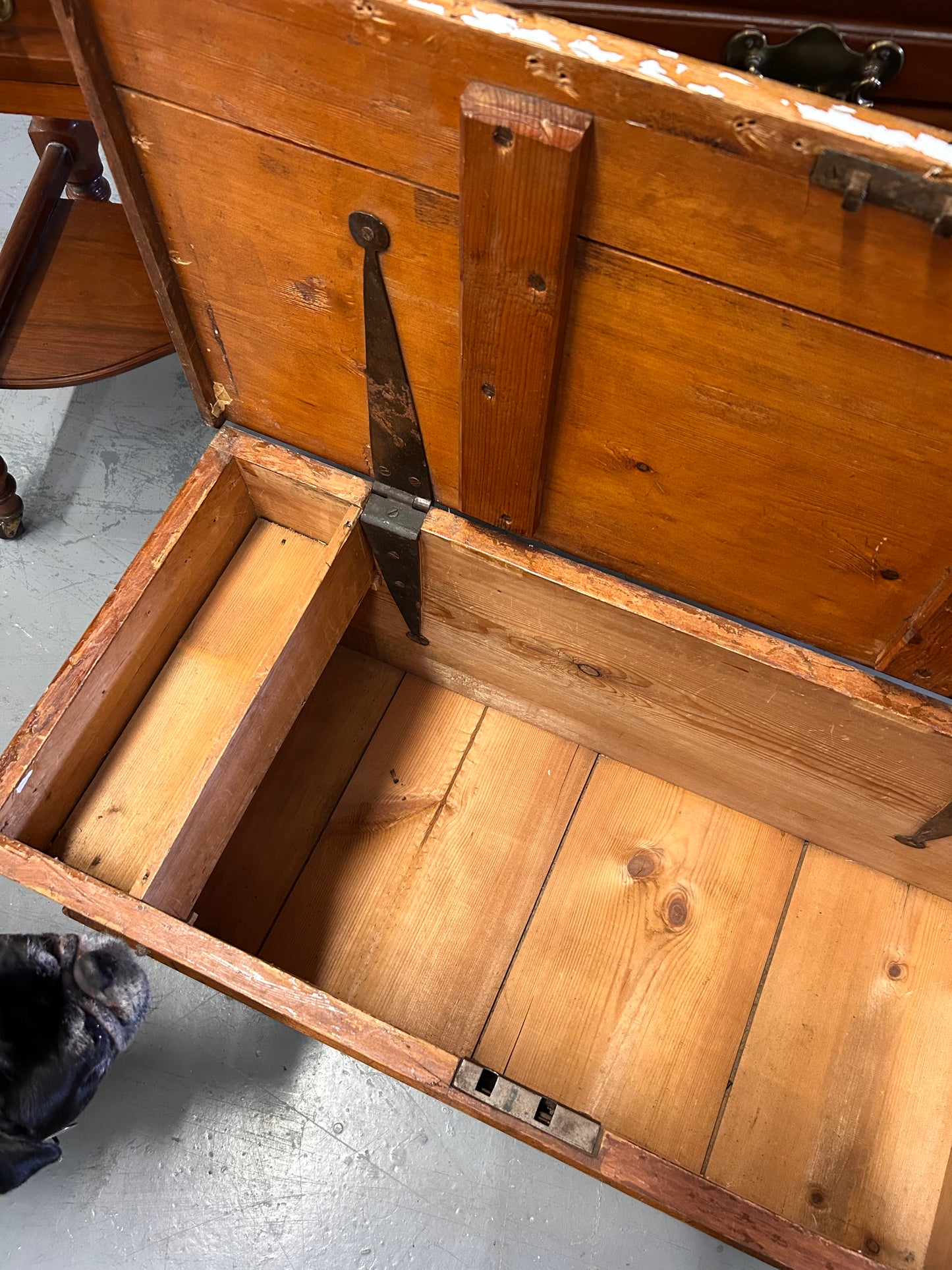 Amazing antique ship’s passenger travel trunk great coffee table or storage