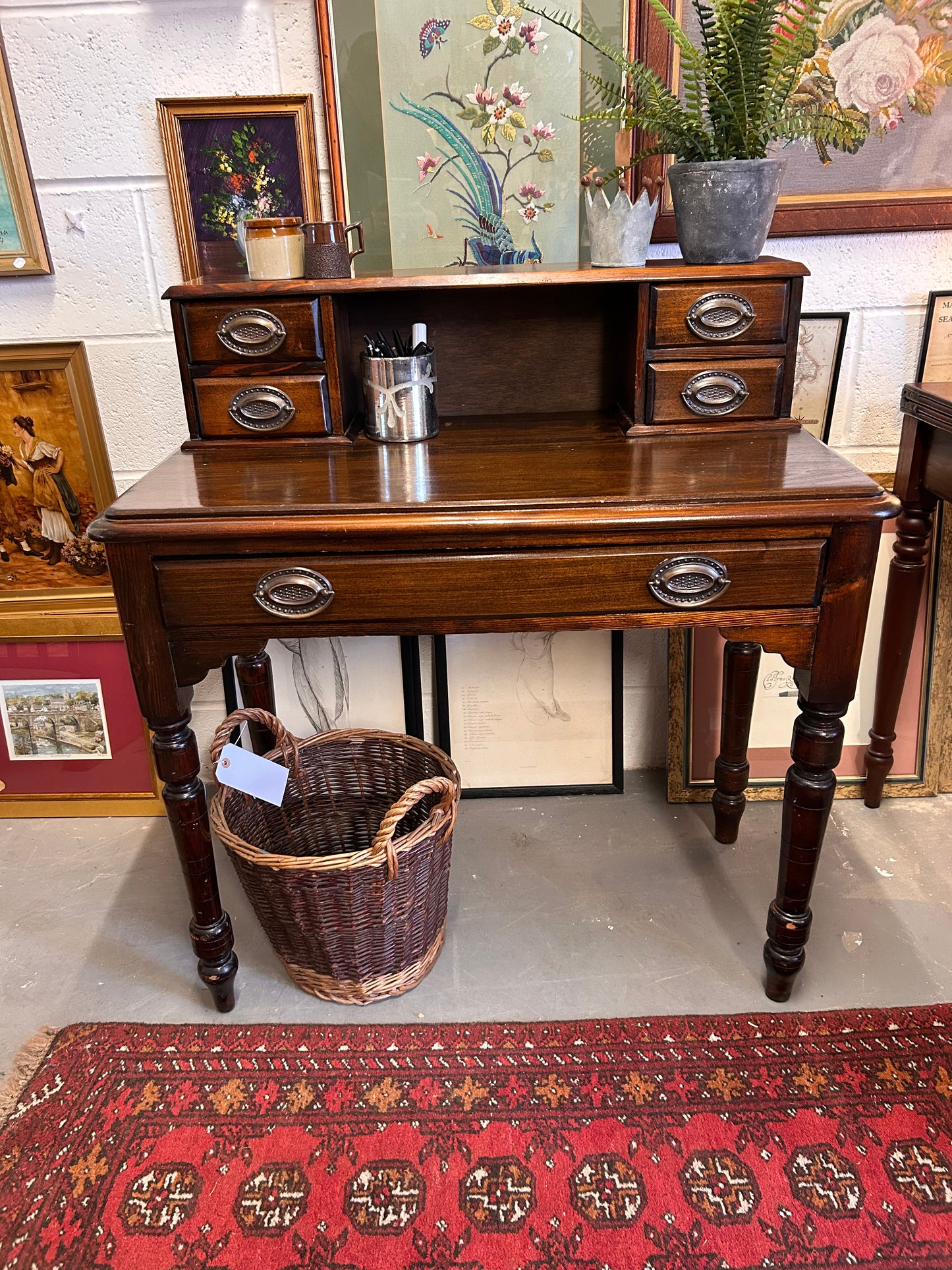 Vintage Good Quality desk with drawers Neat size with storage