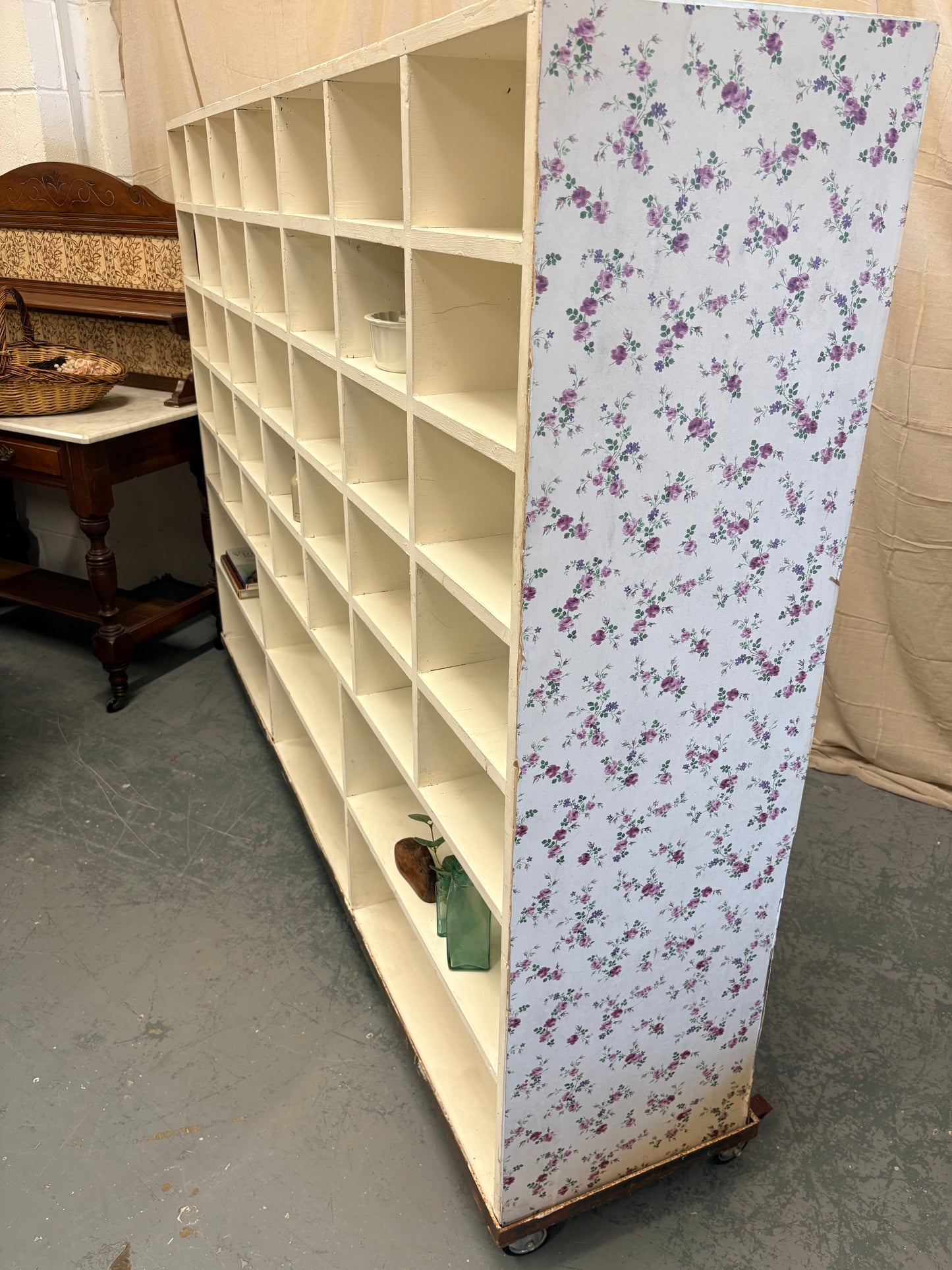 Reclaimed Craft Shop Unit Wood Pigeon Hole Shelving Sorting Storage sections