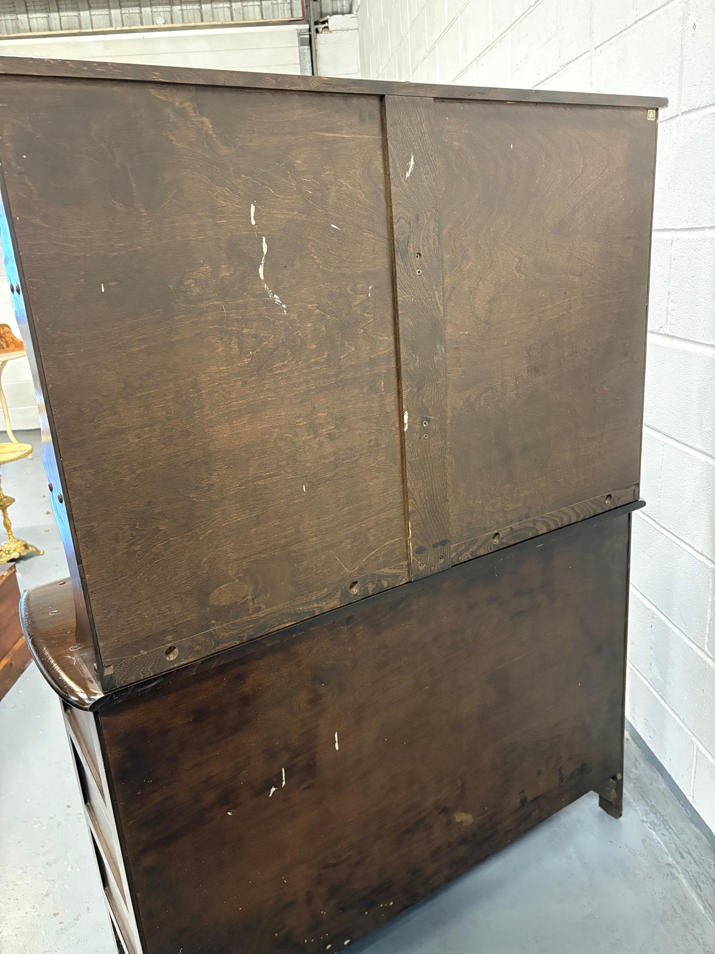 A vintage ERCOL Old Colonial dresser two drawers cupboards plate rack kitchen storage