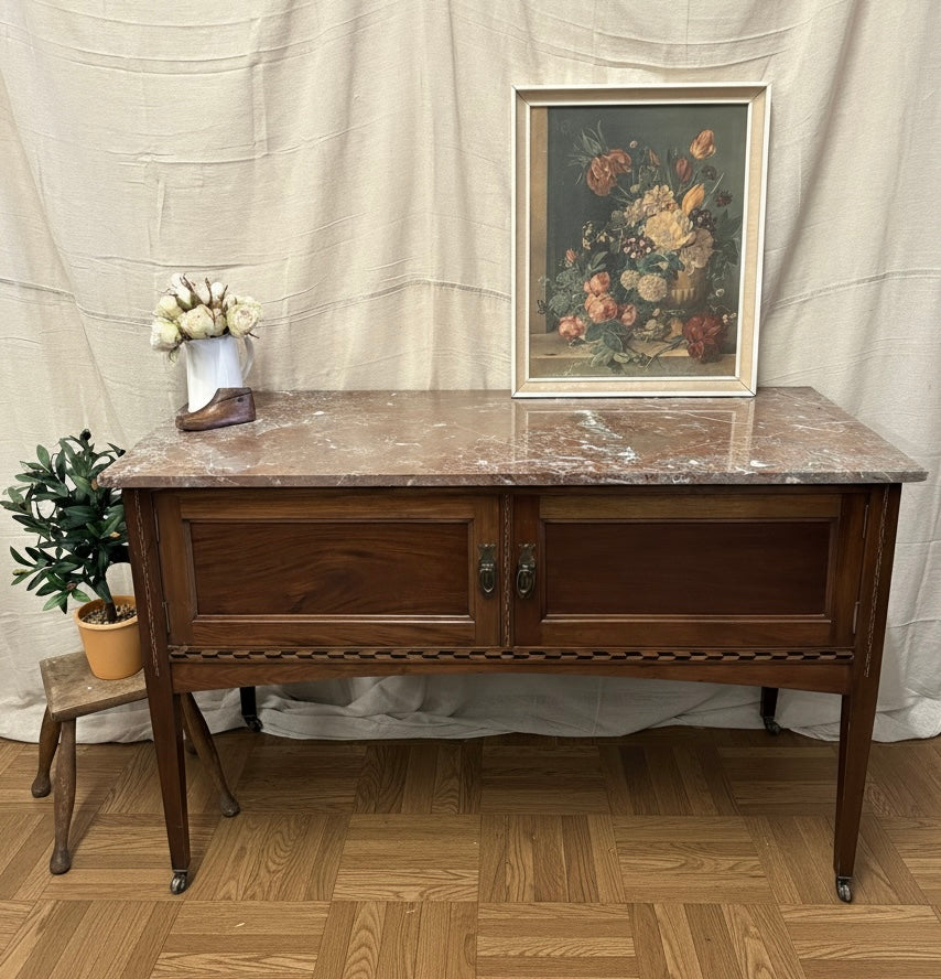 Beautiful Victorian Mahogany Marble Topped Washstand - table console
