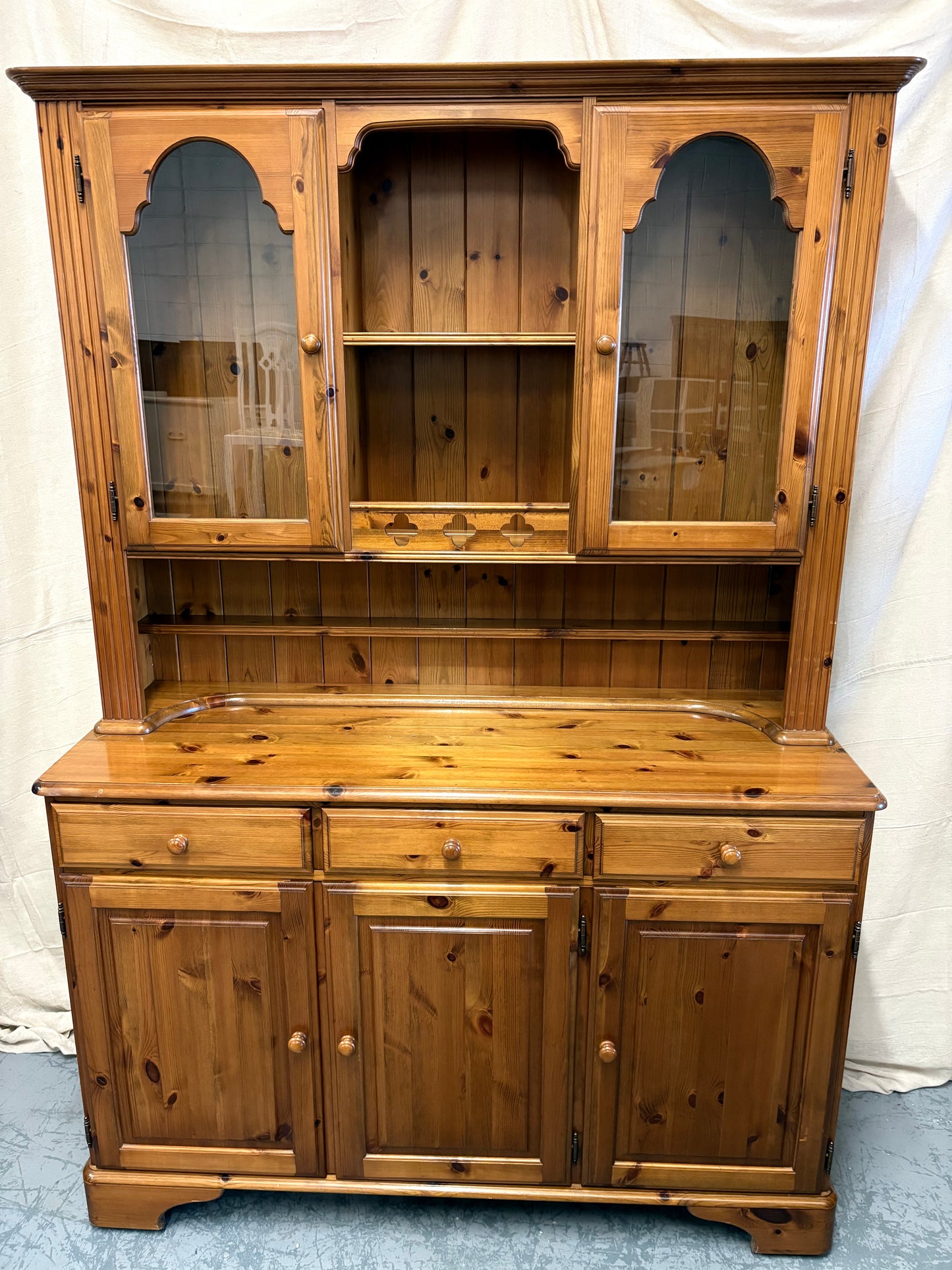 Vintage Pine Country Kitchen Dresser - Display Storage UK Delivery Ex Condition