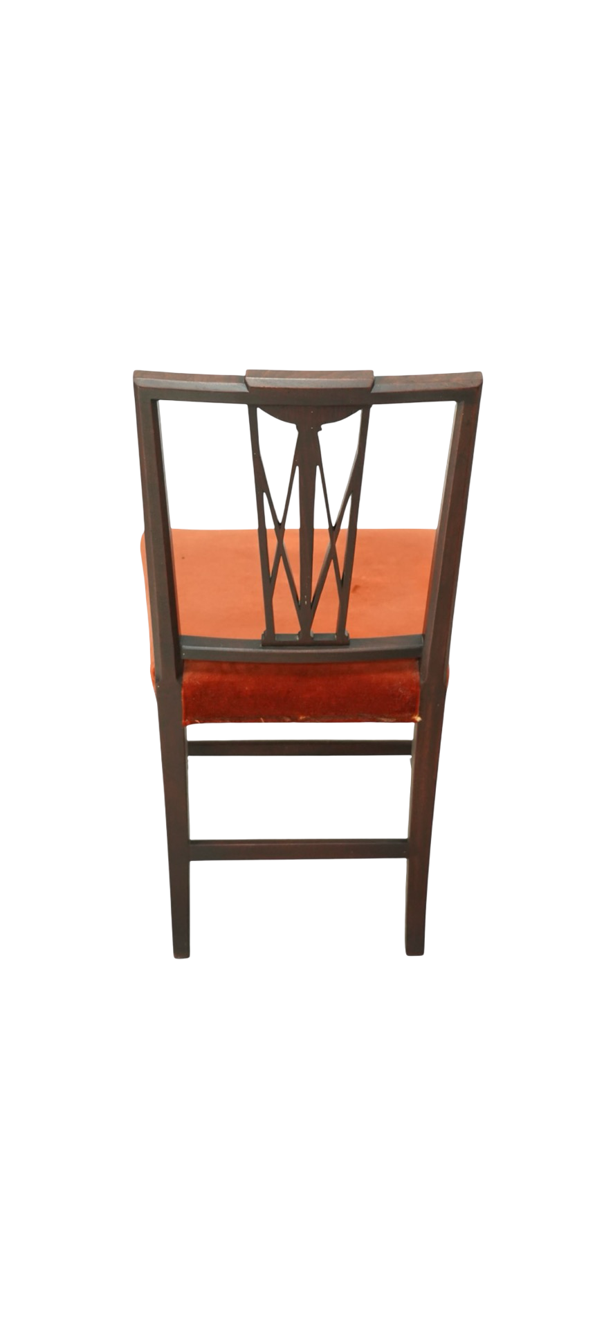 Set of Six 19th century Elegant mahogany dining chairs with Rust coloured seats