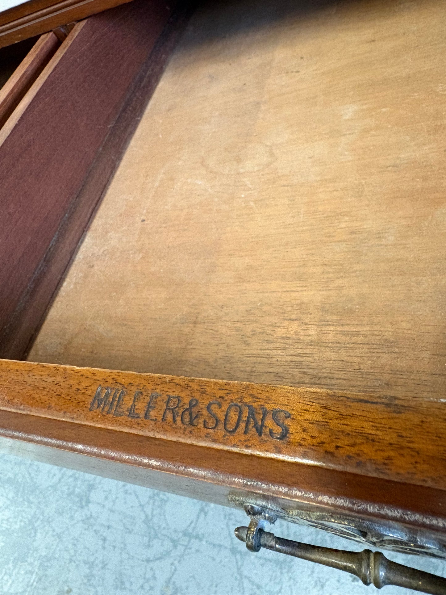 Edwardian Antique Marble top & Tiled back Washstand Side Console Table