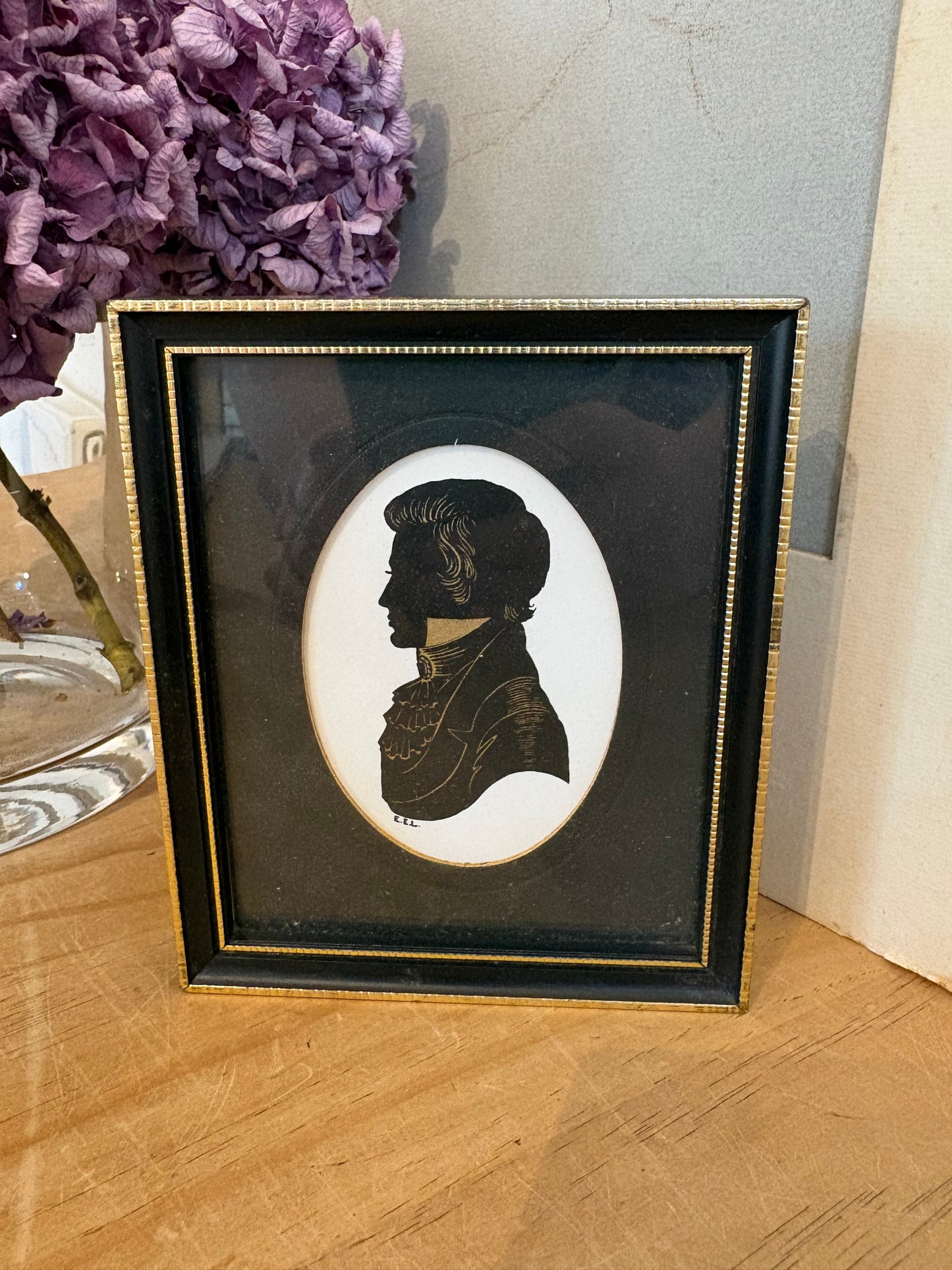 Repro Vintage Silhouette Miniature Profile Portrait Gentlemen