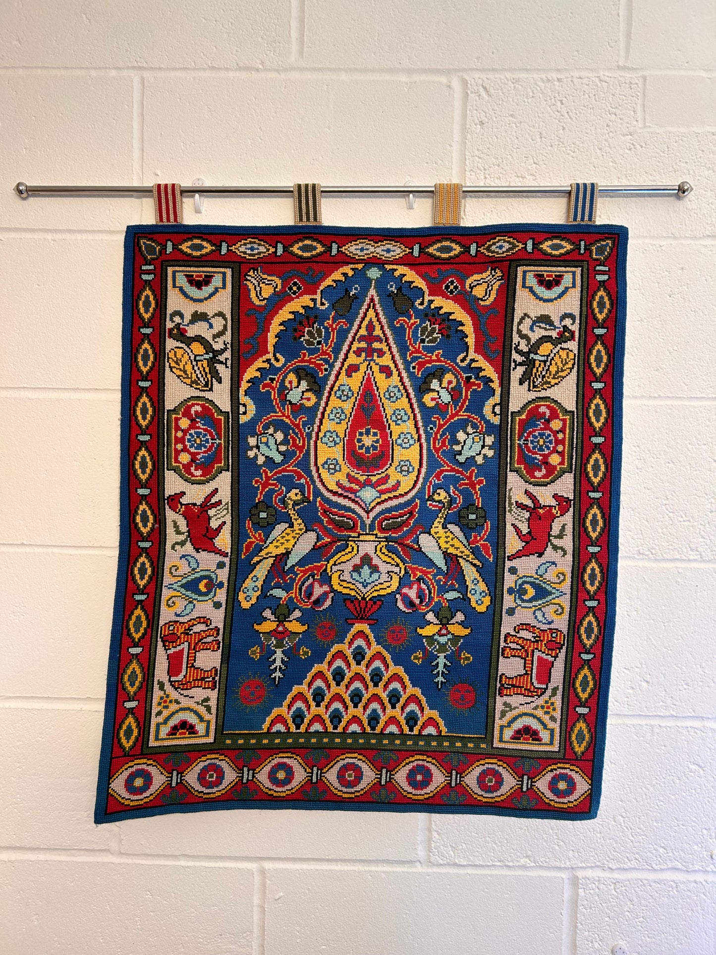 Vintage eastern style wall hanging with pole