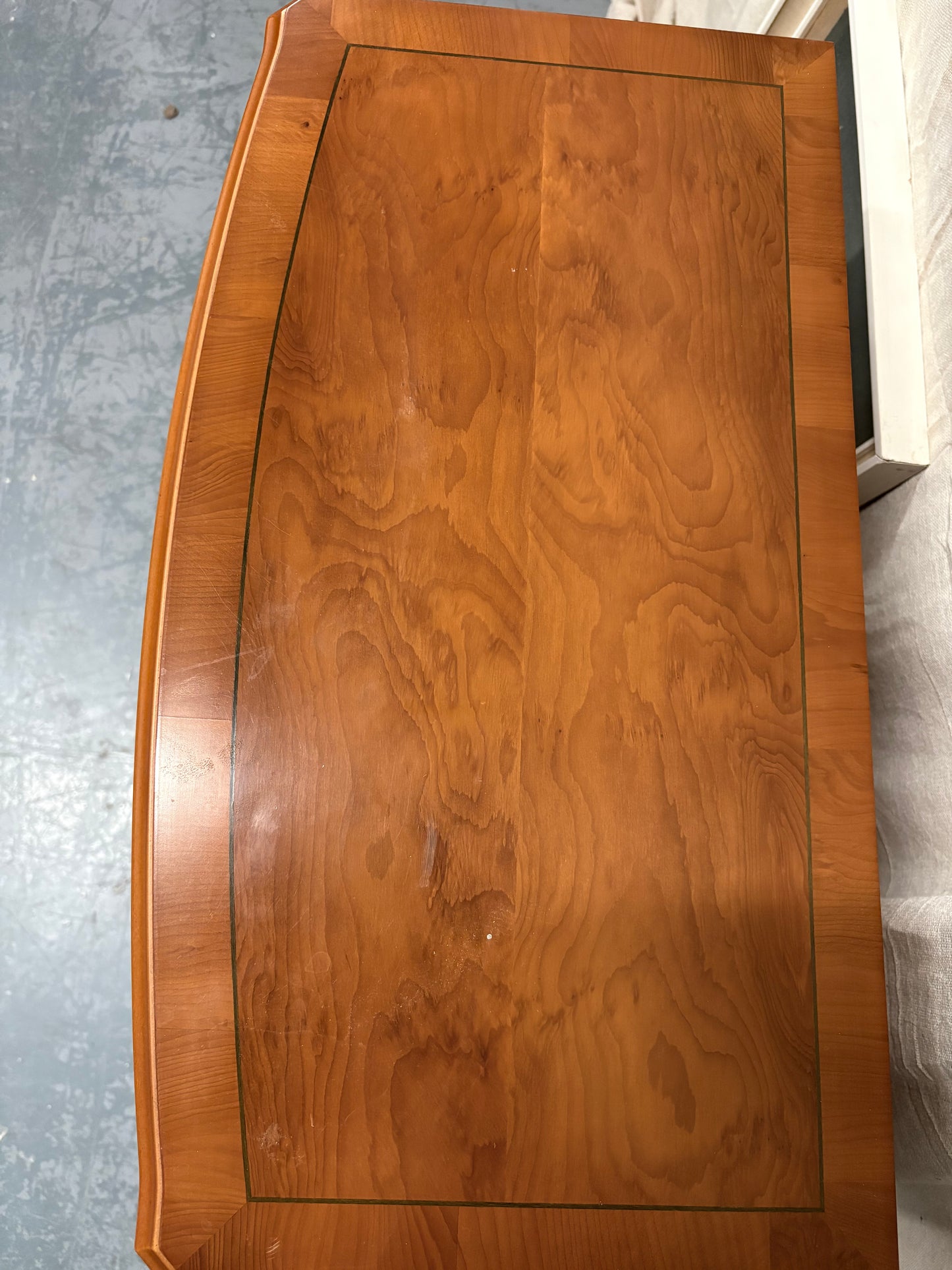 Small Bow Fronted Yew wood Vintage Side Cabinet Shelf Storage Unit