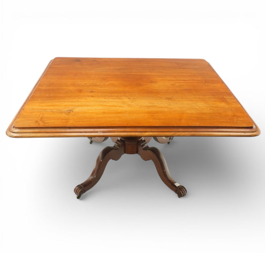 Victorian mahogany centre or dining table, rectangular top with folding action Seats 4