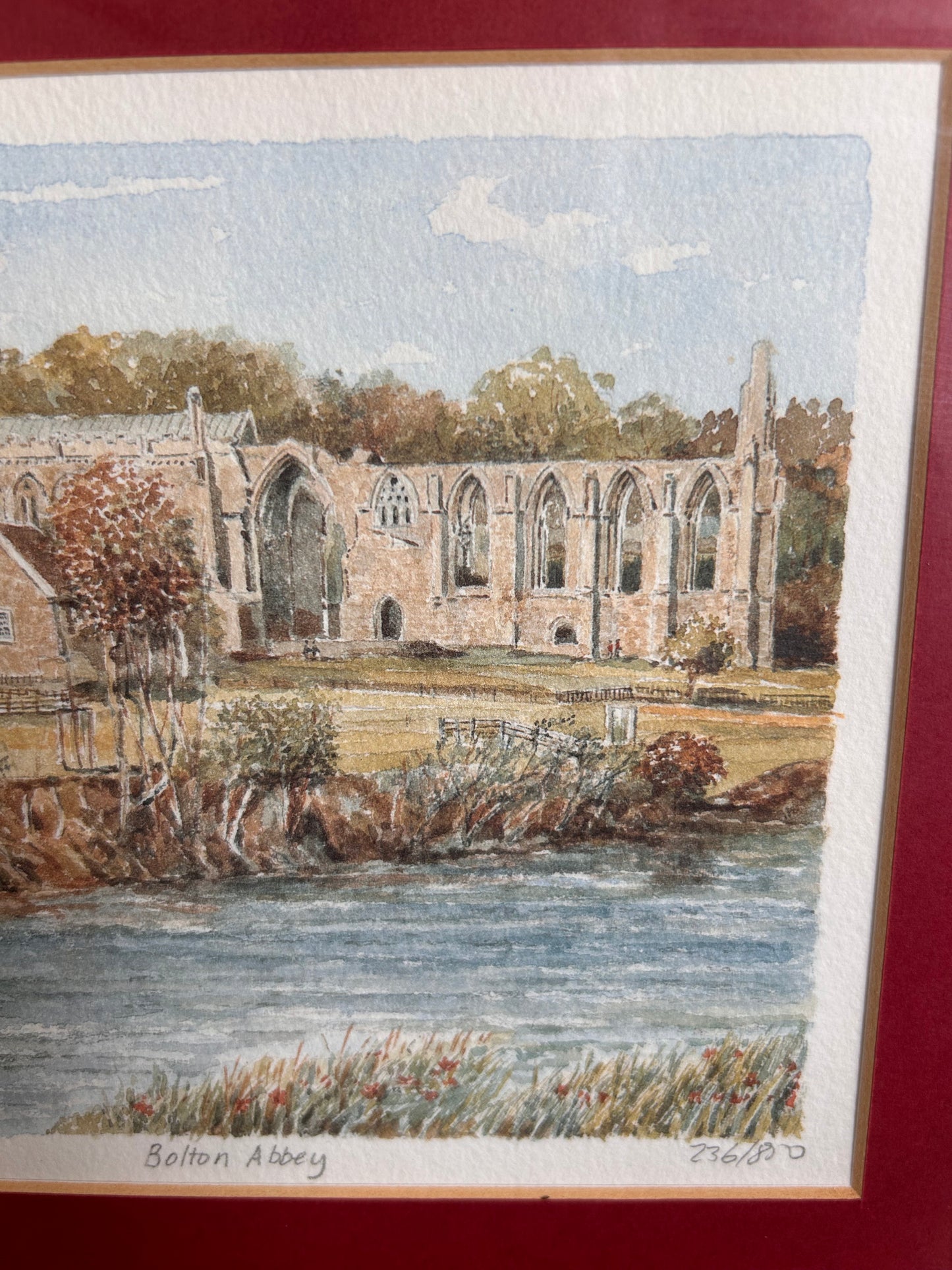 Bolton Abbey Framed Mounted Glazed Limited Edition Print Signed