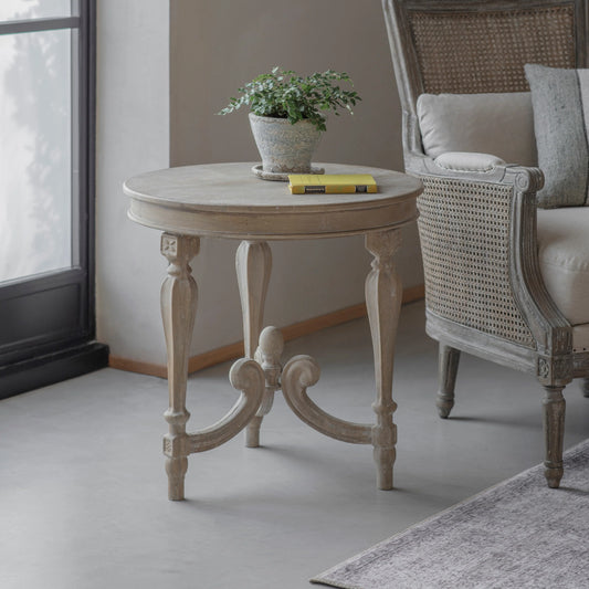 A PAIR of round Light wood Side Tables ~ Bedside / Living room