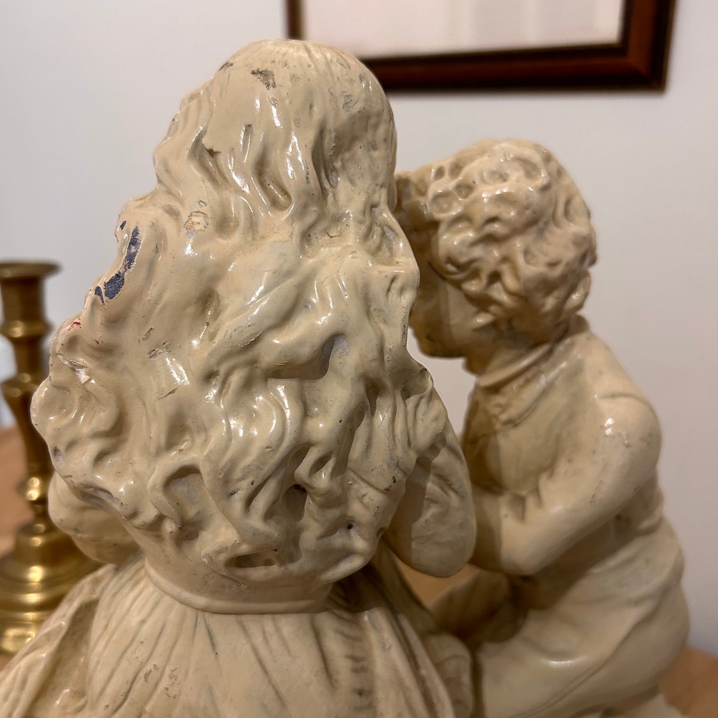 Large Early 20thC French Plaster Figures - ‘First Love’