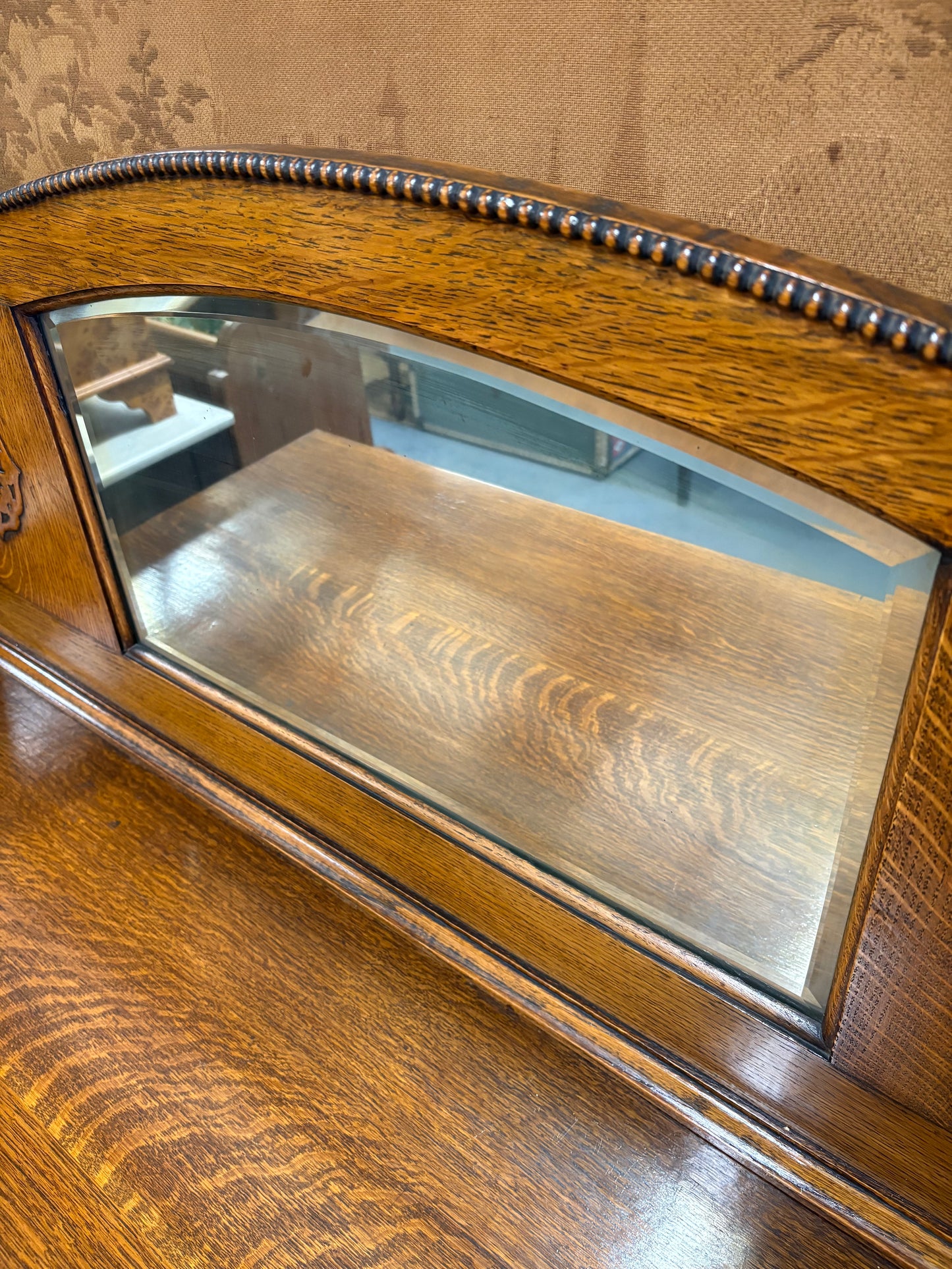 Antique Oak sideboard - Dresser Mirrored back - with Delivery