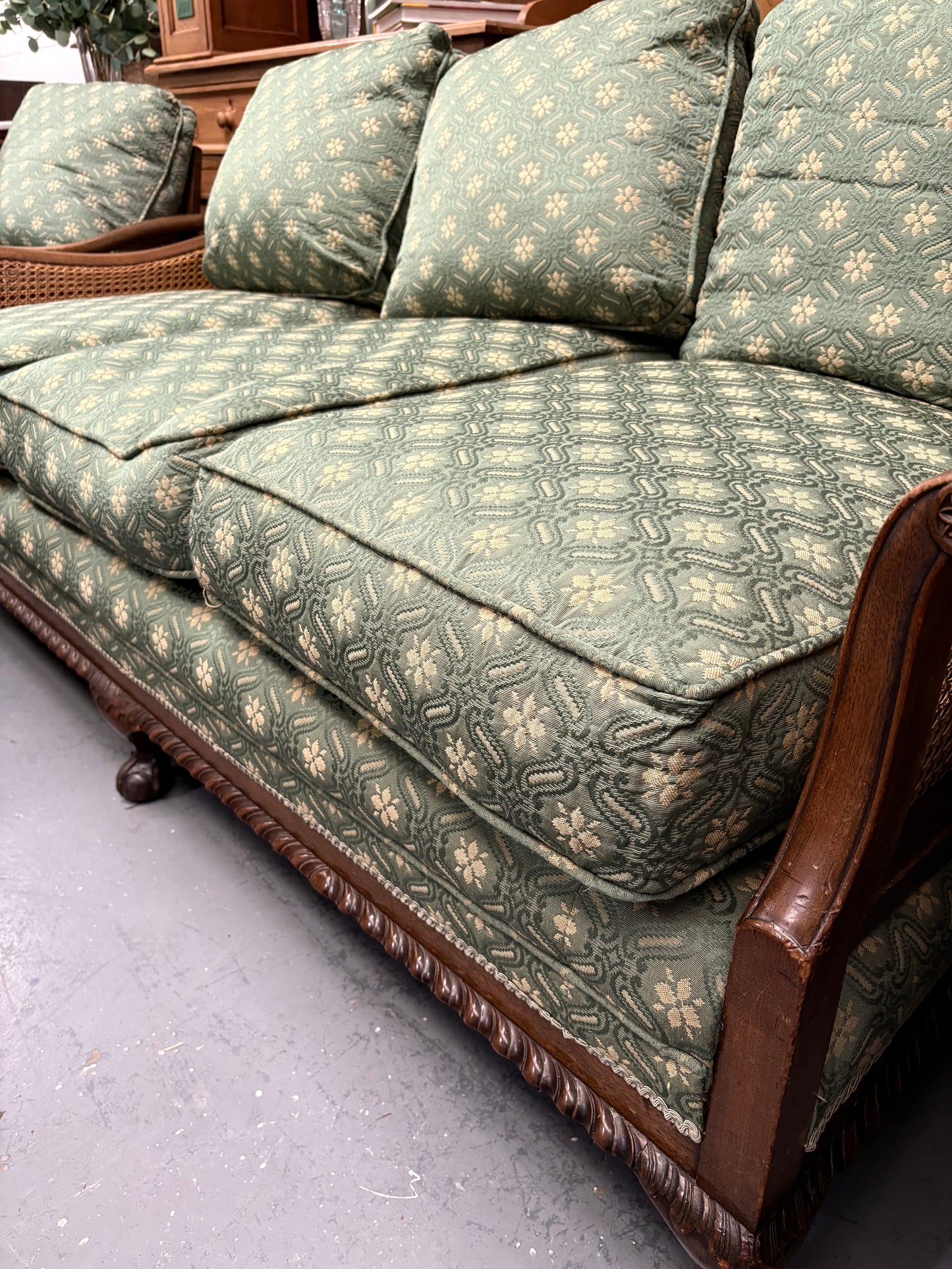 Antique Bergere 3 seater Sofa & 2 Chairs Great Condition