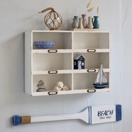 White Wood Pigeon hole Shelf Unit Crafts Kitchen Sorting Storage