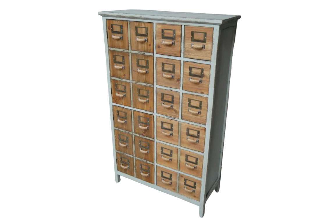 Apothecary style storage cupboard with Multi Drawer design on front