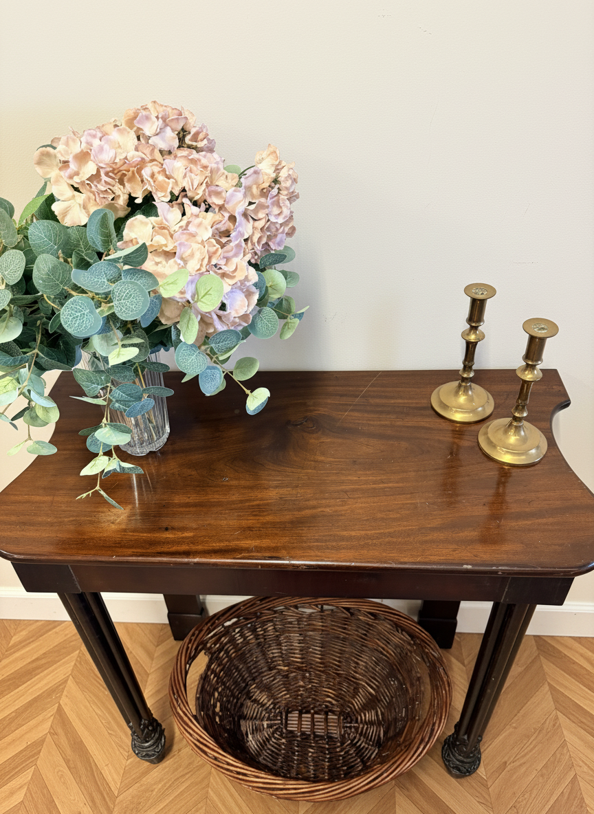 19th Century Mahogany Hall / Side Table Country House piece with Carved feet