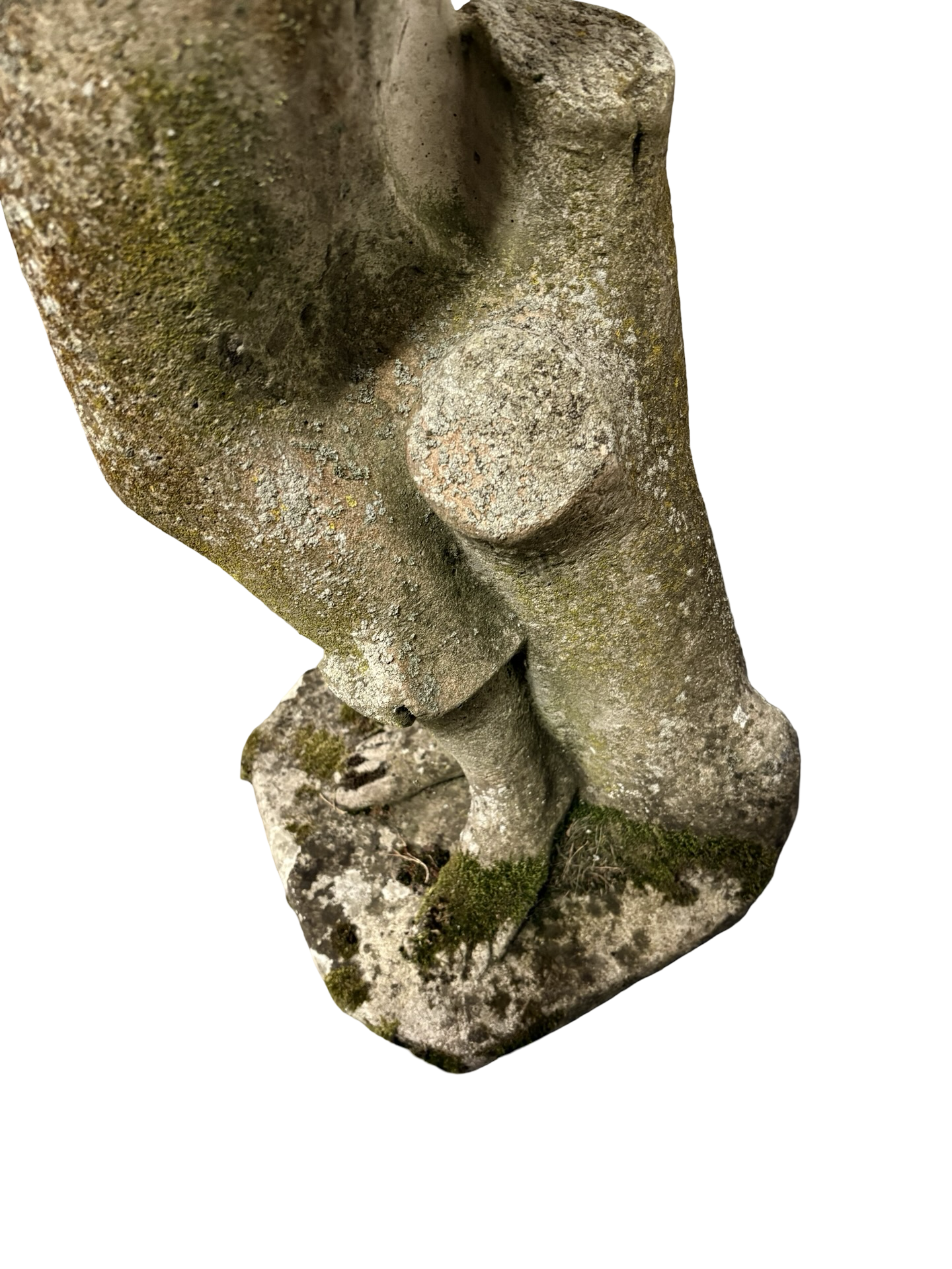 Large Weathered Antique Stone Shy Maiden Garden Statue