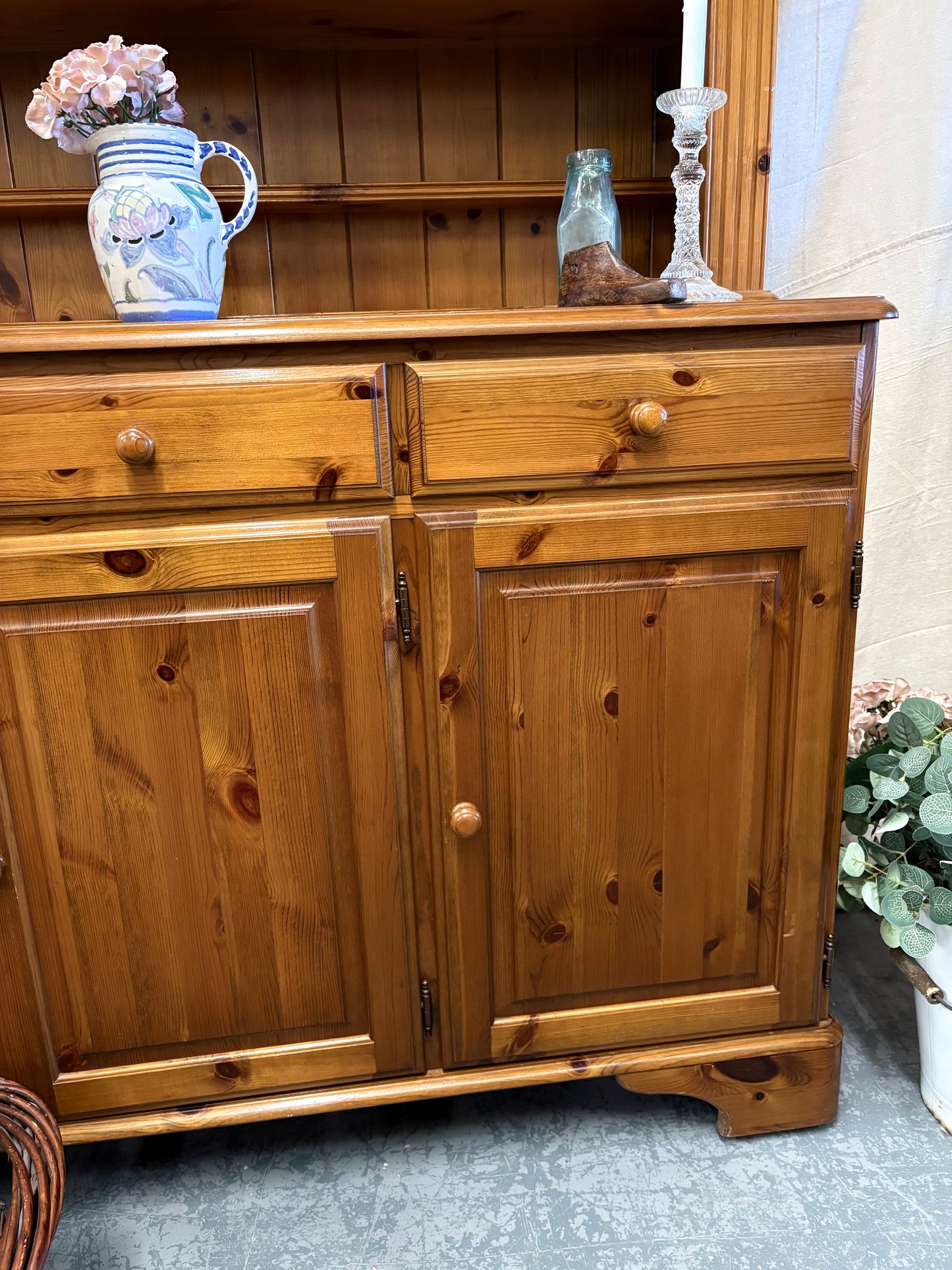 Vintage Pine Country Kitchen Dresser - Display Storage UK Delivery Ex Condition