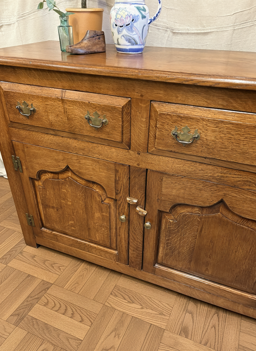 Country house, large, heavy, quality oak sideboard, excellent condition