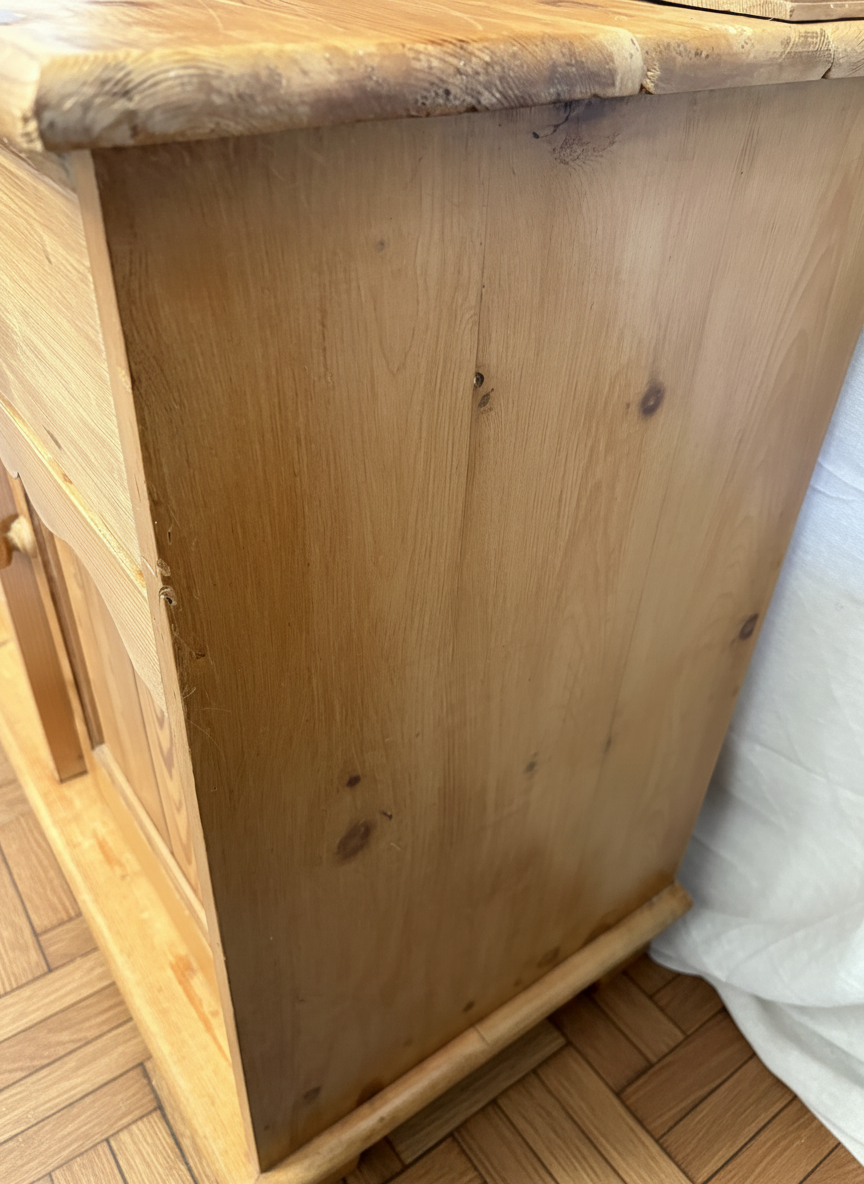 Tall Solid Wooden Rustic Pine Country Farmhouse Style Open Dresser