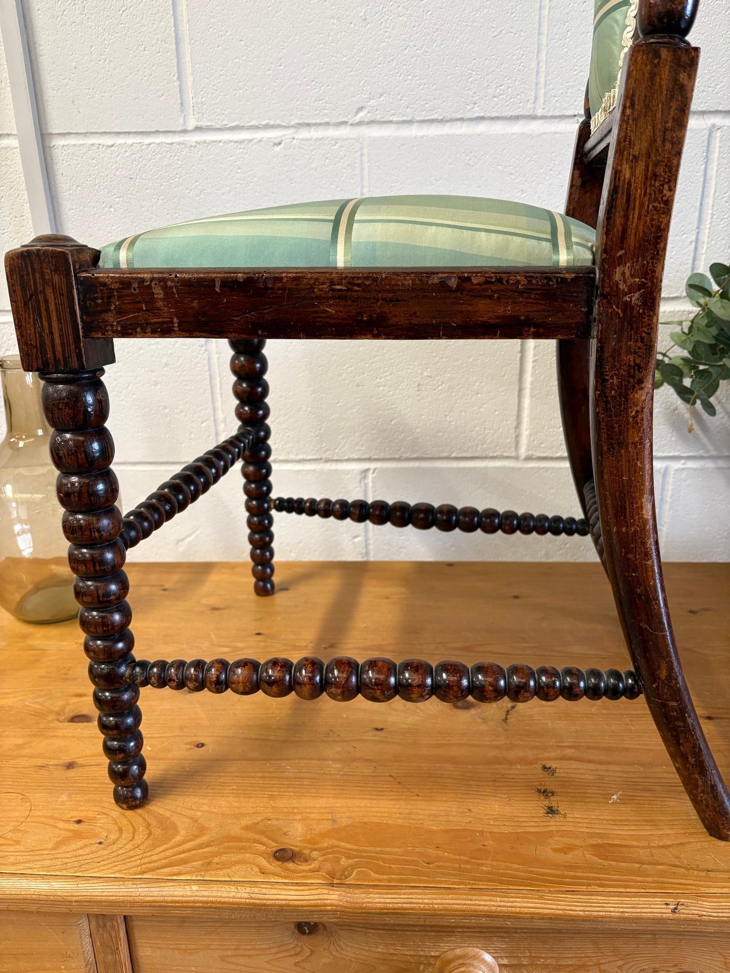 Stunning Victorian Faux Rosewood Bobbin Turned Chair Beautiful Solid Piece