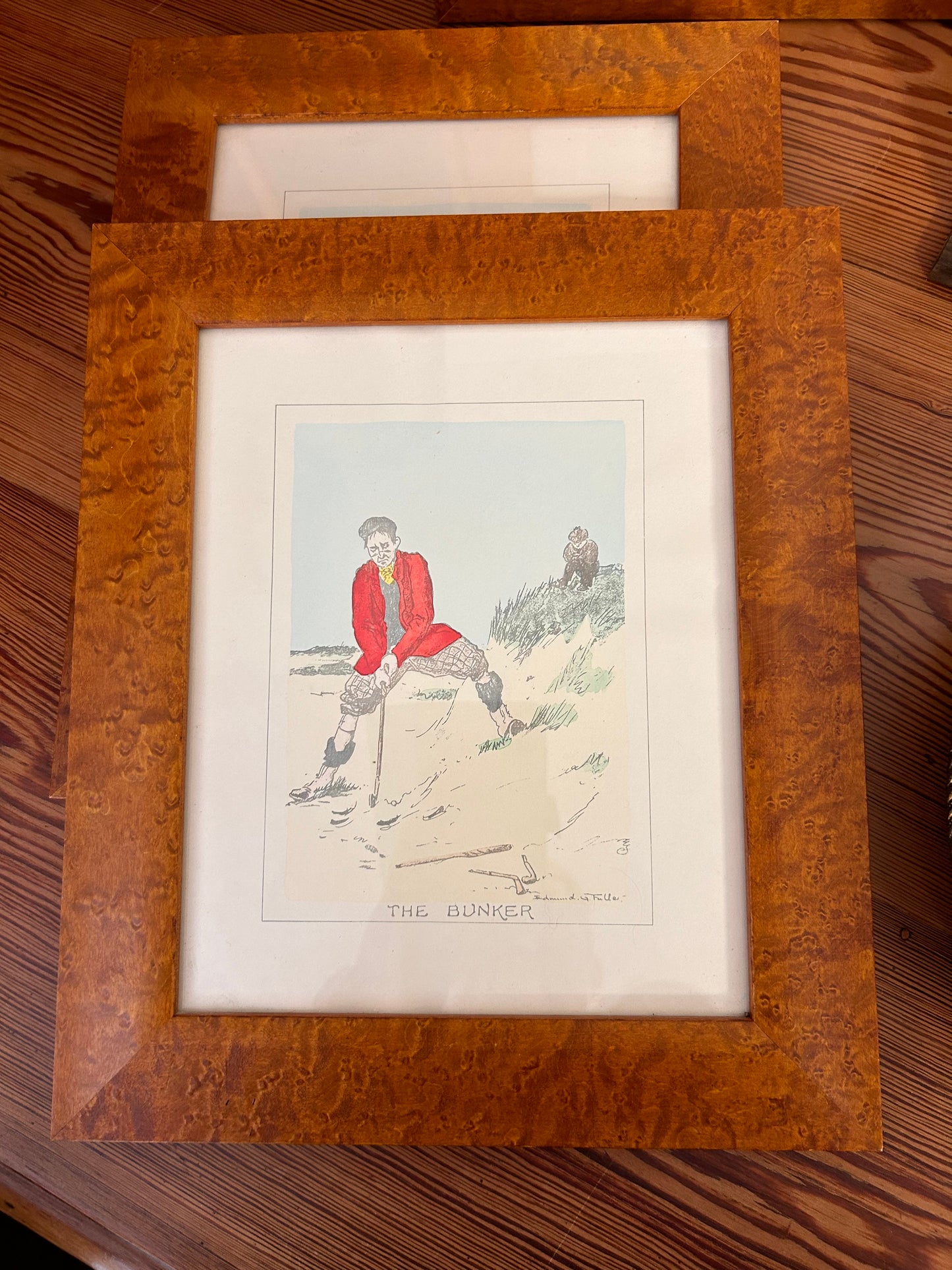 Three vintage Golf related prints Framed and glazed