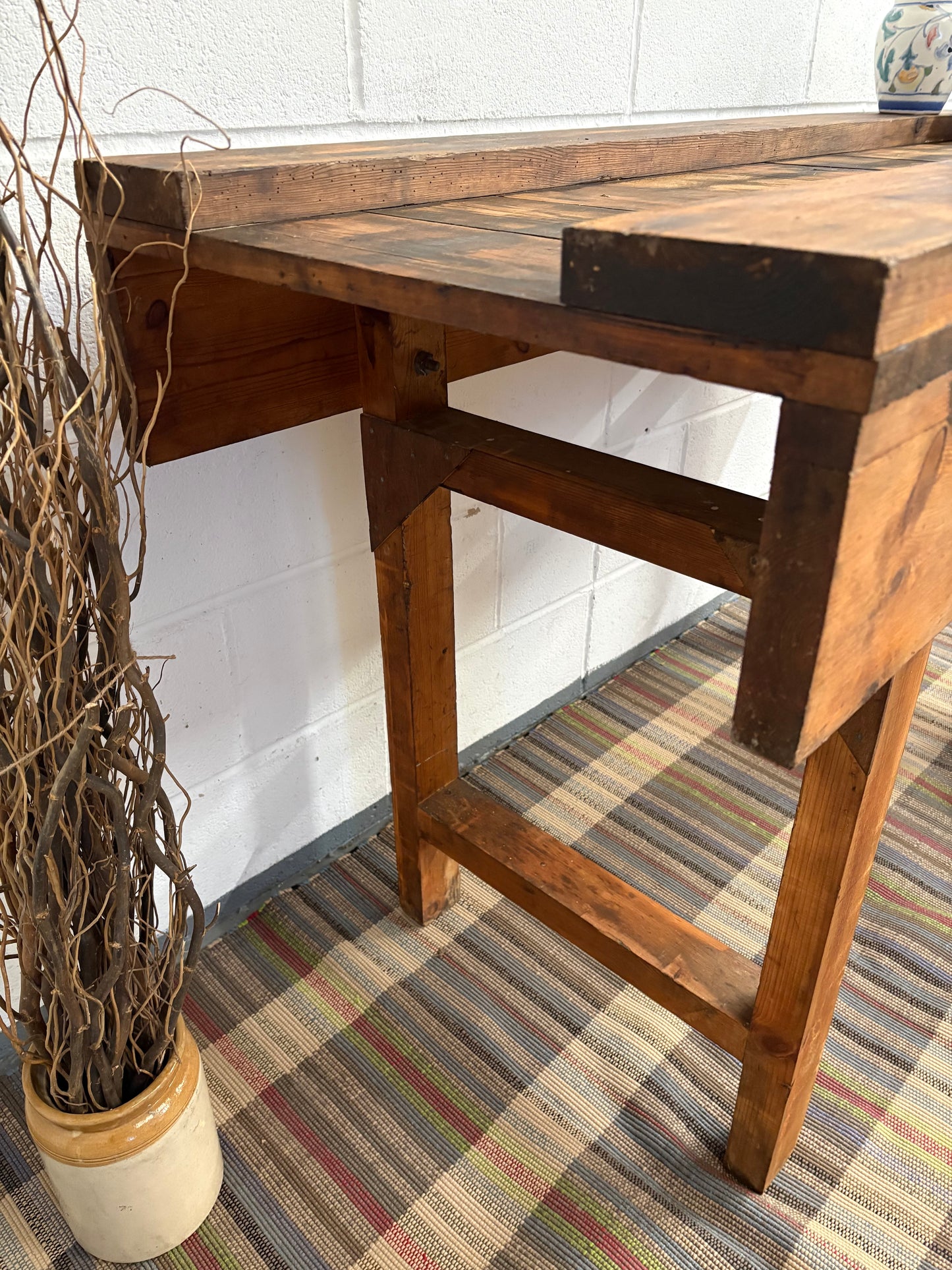 Large Reclaimed Vintage Workbench Chunky Kitchen Island Prep unit Freestanding