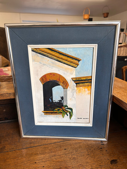 Vintage Framed Dominican Oil on Canvas Signed Fabre Sallent