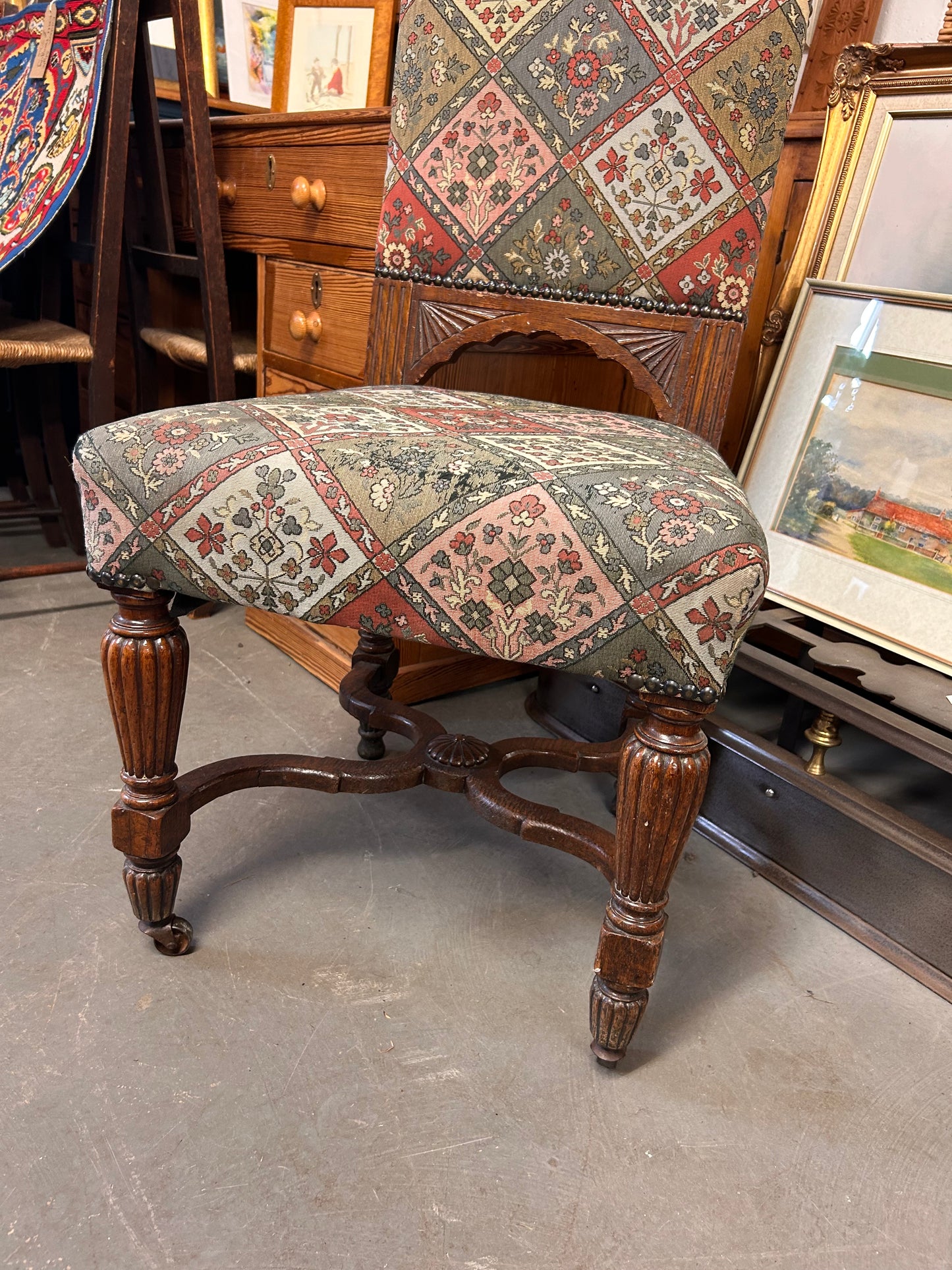 Antique Scottish low side accent chair.