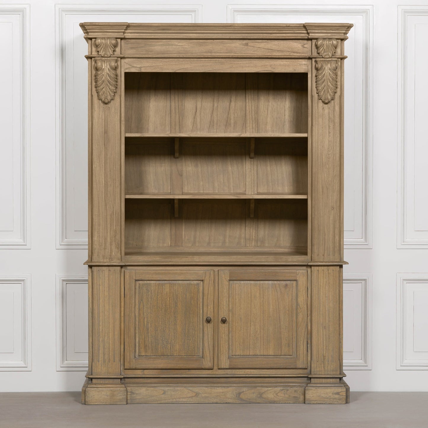 Large Cedar Wood Open Bookcase Modern Country Farmhouse