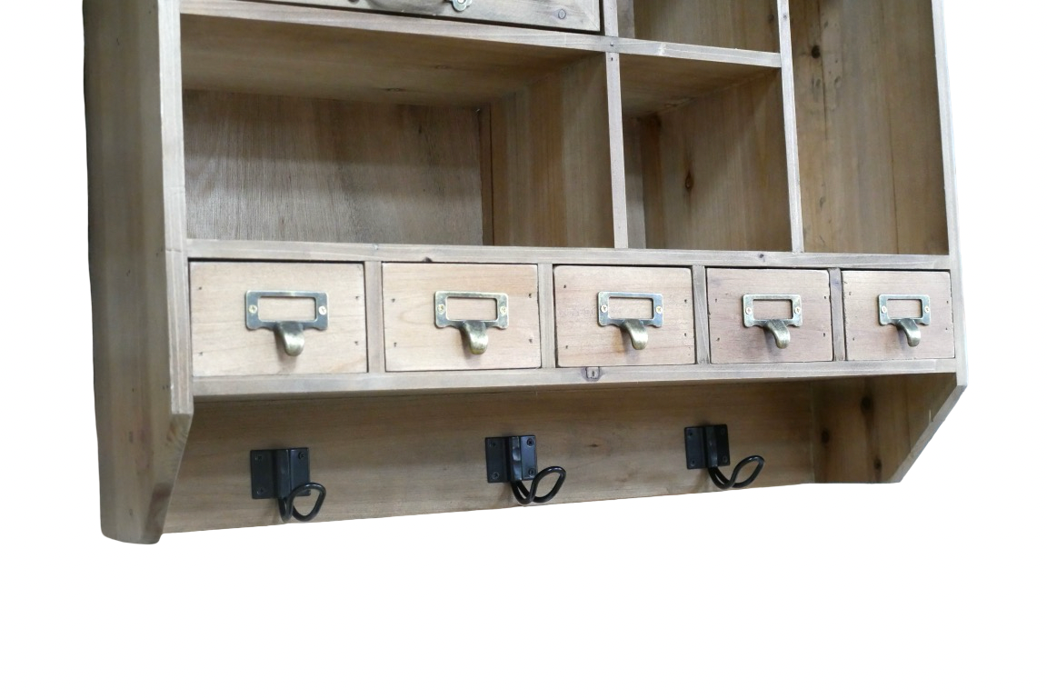 Rustic Country Farmhouse Style Wall Storage Pigeonhole Unit