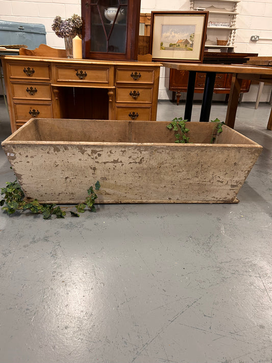 19thC Painted Pine Farmhouse trough - Logs, kindling, storage, country house