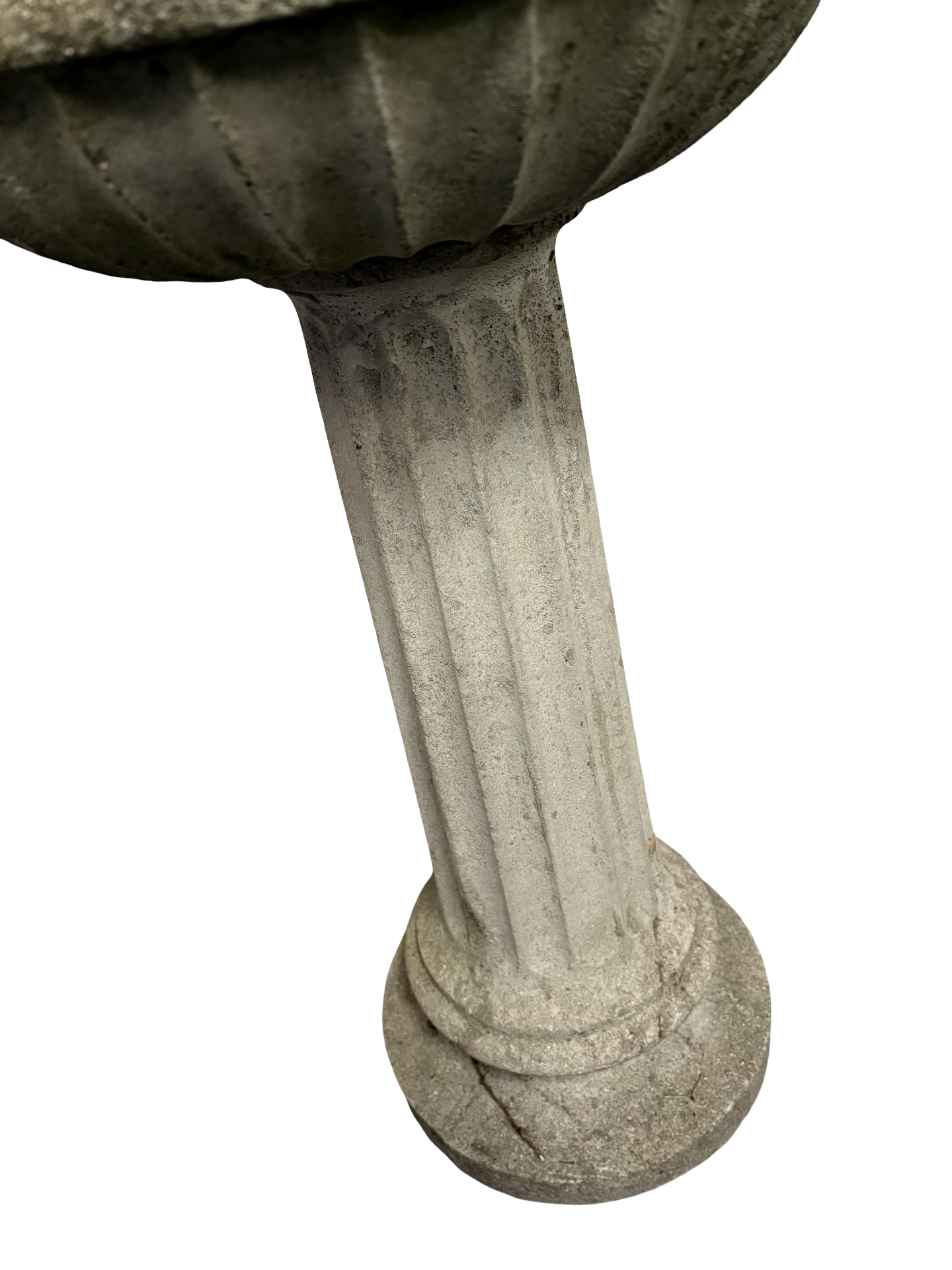 Weathered Antique Stone Garden Bird Water Bath on pedestal