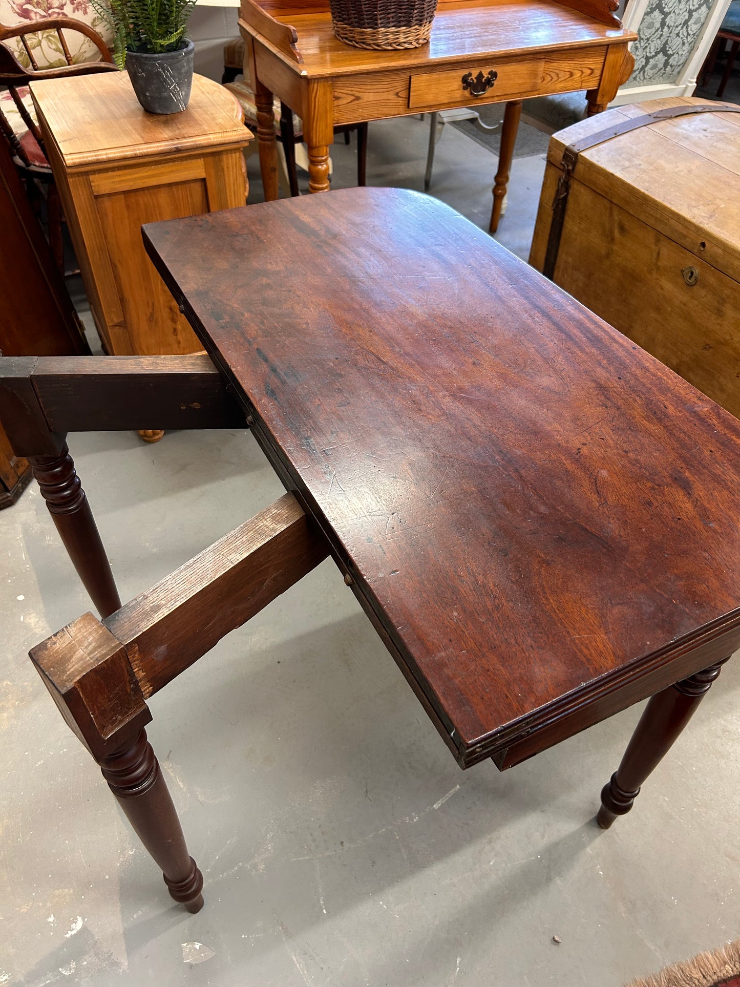 19th Century Inlaid Mahogany Fold out tea table lovely item