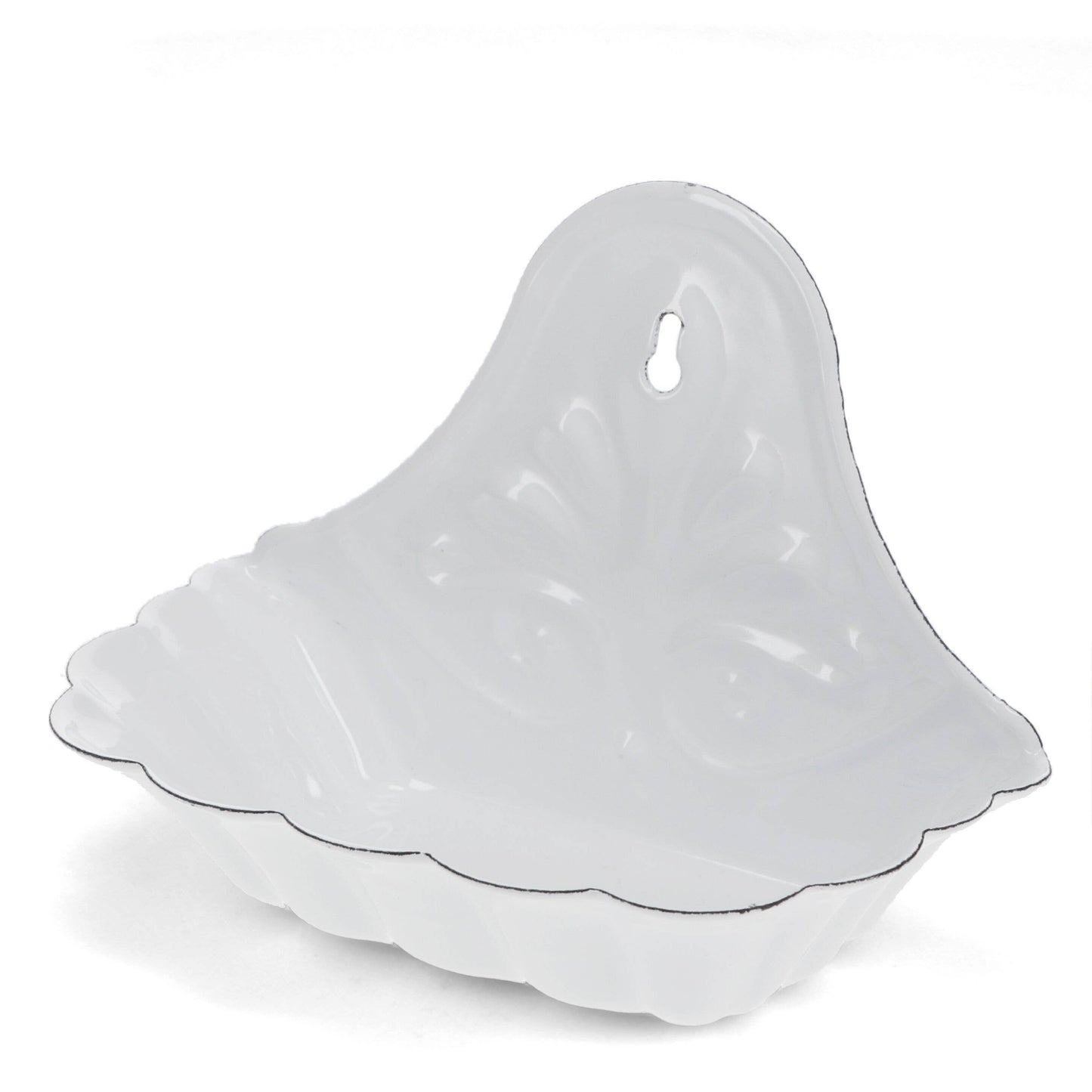 Wall-Mounted Enamel Soap Dish - White