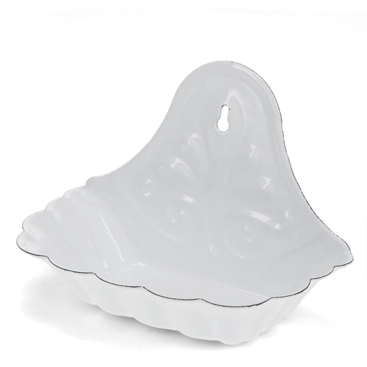 Wall-Mounted Enamel Soap Dish - White