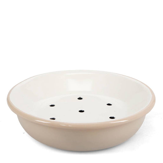 Round two-part enamel soap dish - Mushroom