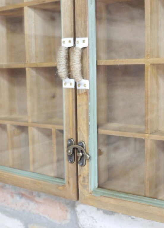 Aqua shabby Pigeon hole type Wall Unit - printer tray style storage