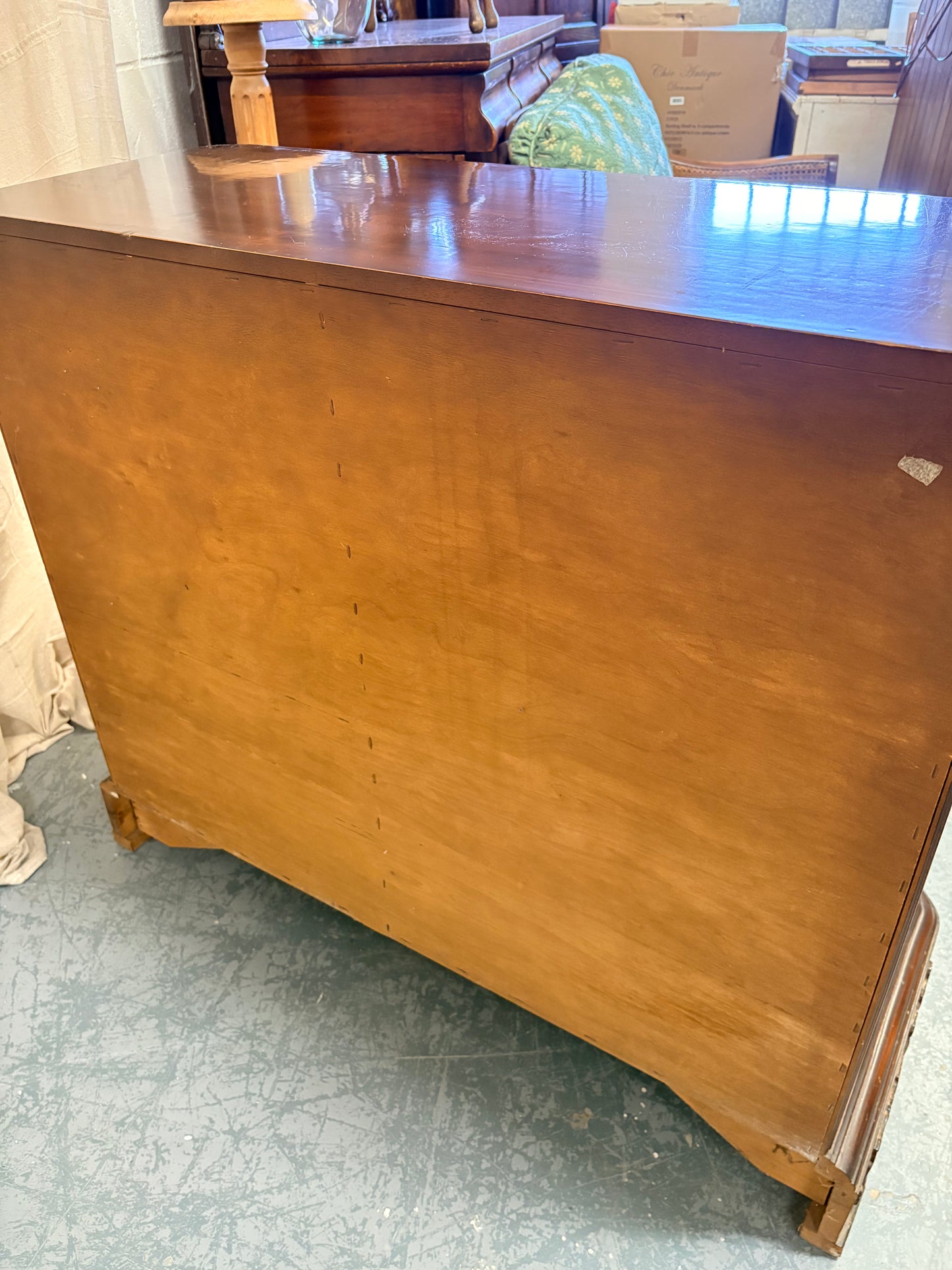 Vintage Carved Mahogany French Style Cabinet Storage Sideboard
