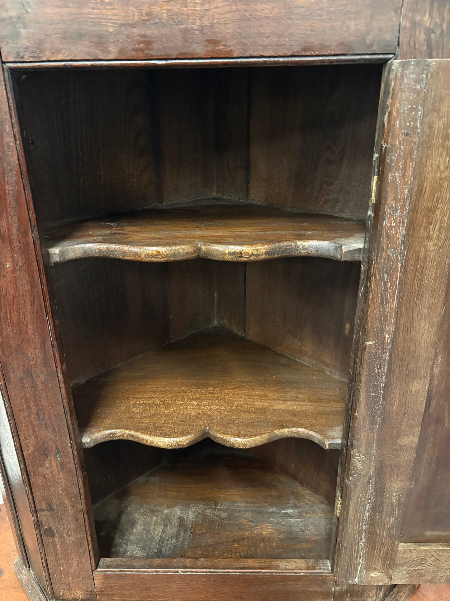 Georgian Oak Antique wall hanging corner cupboard cabinet