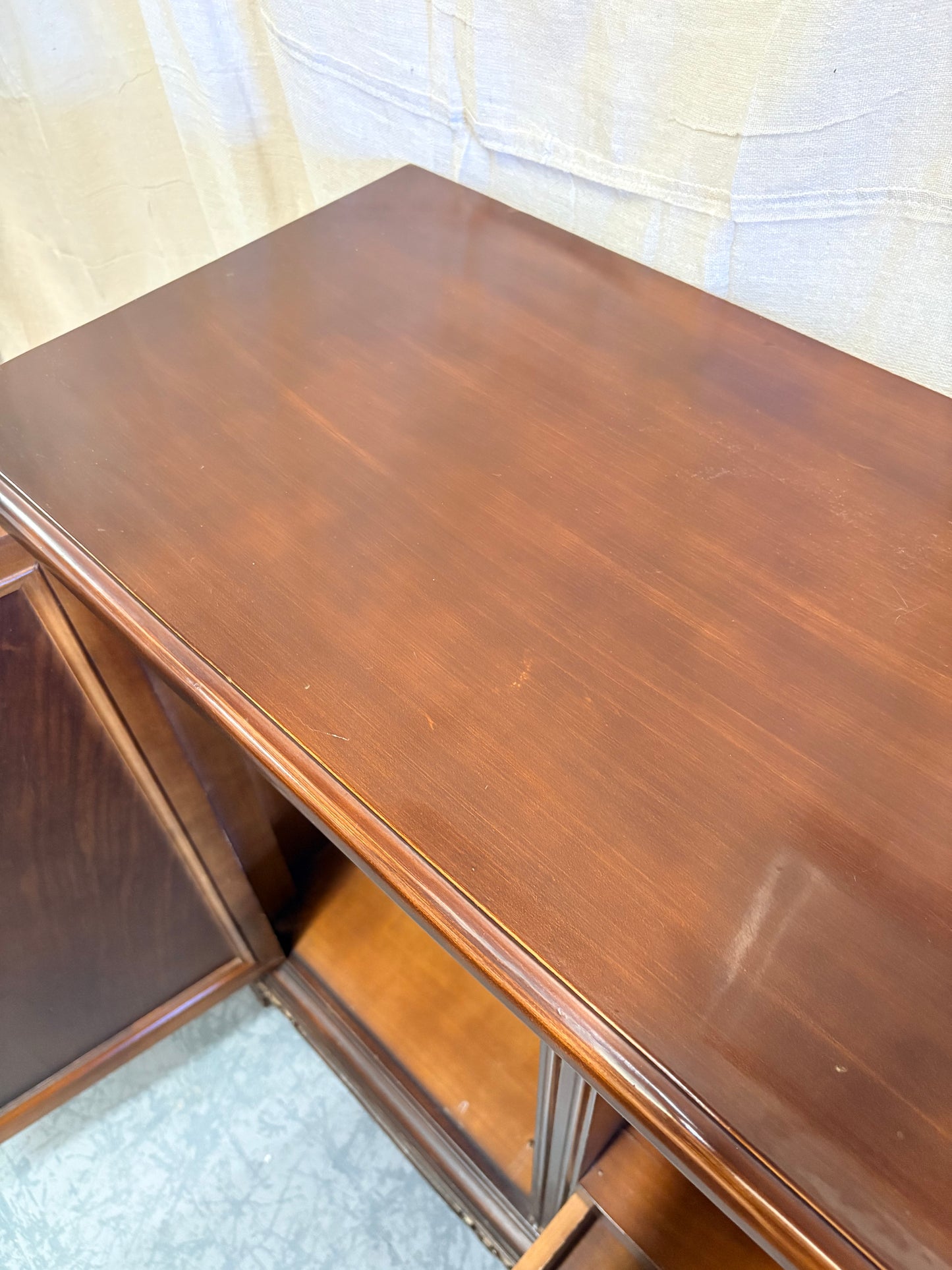 Vintage Carved Mahogany French Style Cabinet Storage Sideboard