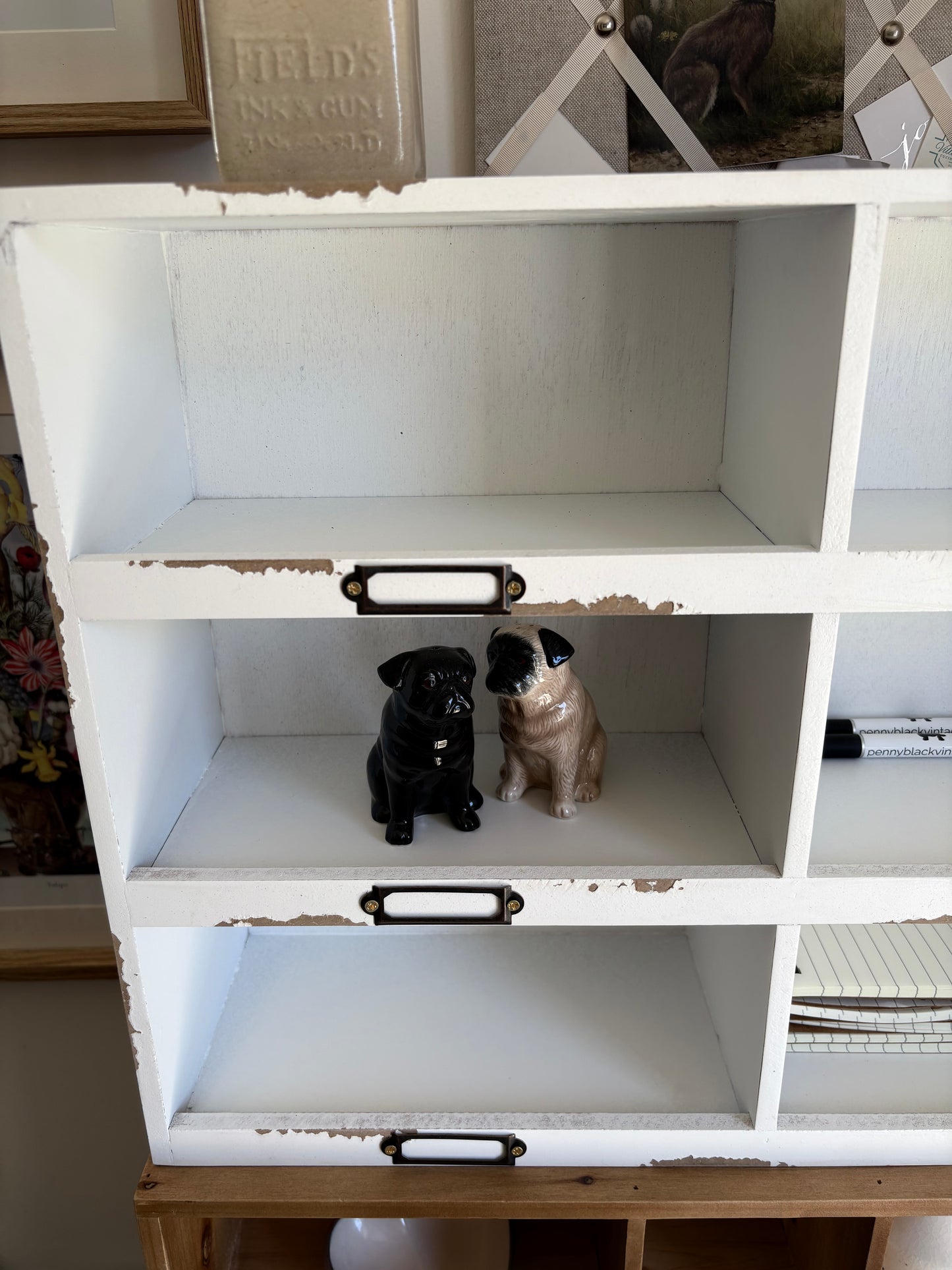 White Wood Pigeon hole Shelf Unit Crafts Kitchen Sorting Storage