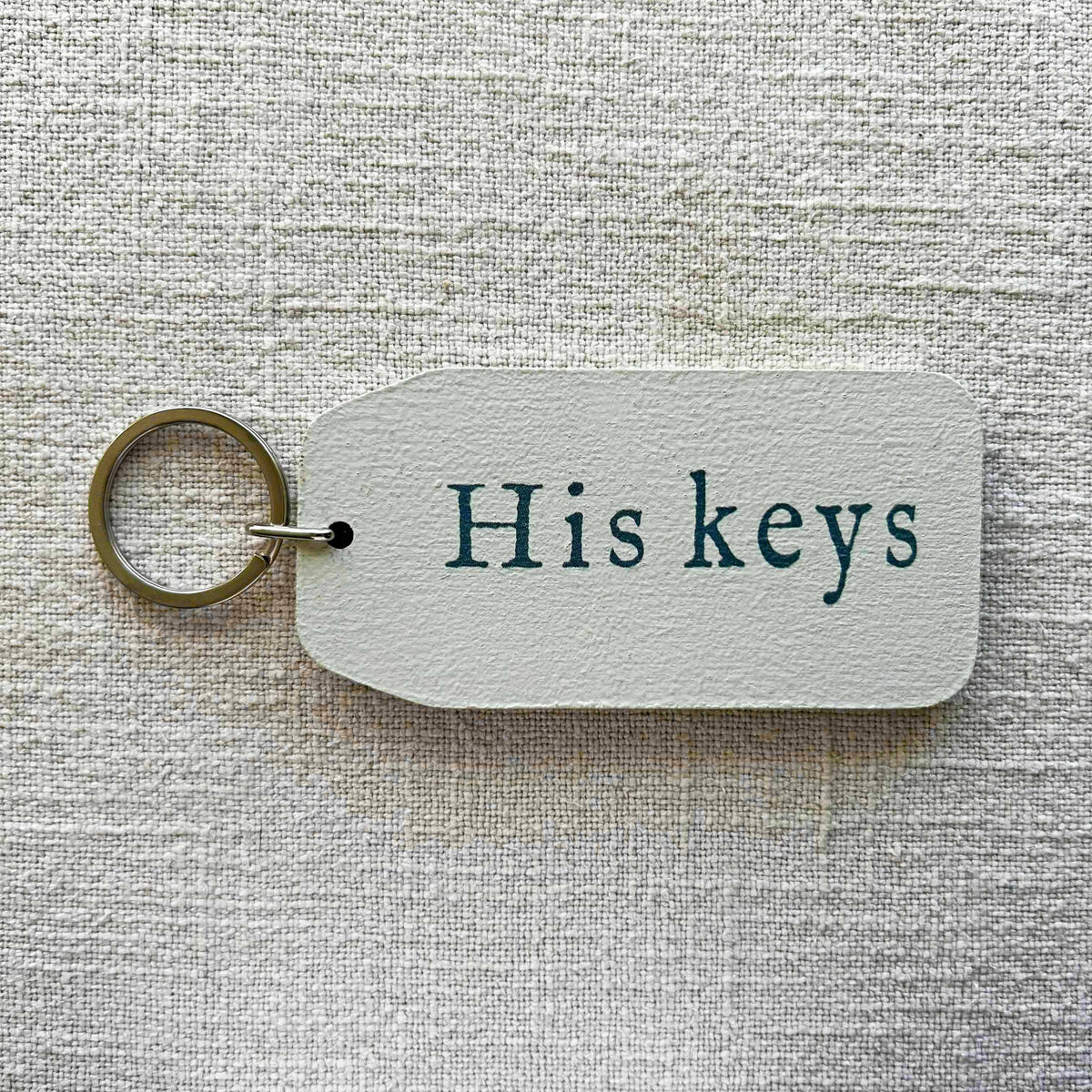 His Keys - Wooden Key Tag: 6x Mini Tags (8x4cm)