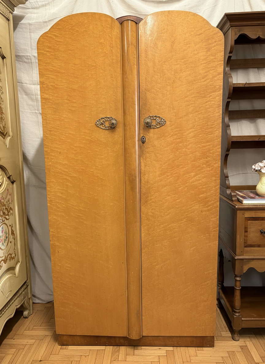 A 1955 Fox Furniture - Maple Wardrobe fitted out - Great Condition UK Delivery