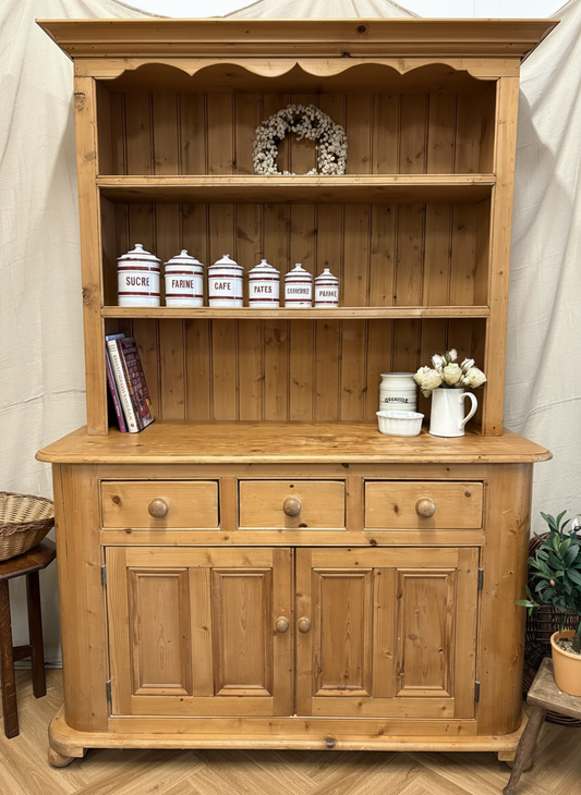 Antique Country farmhouse waxed pine dresser & shelf rack ~ 2 parts